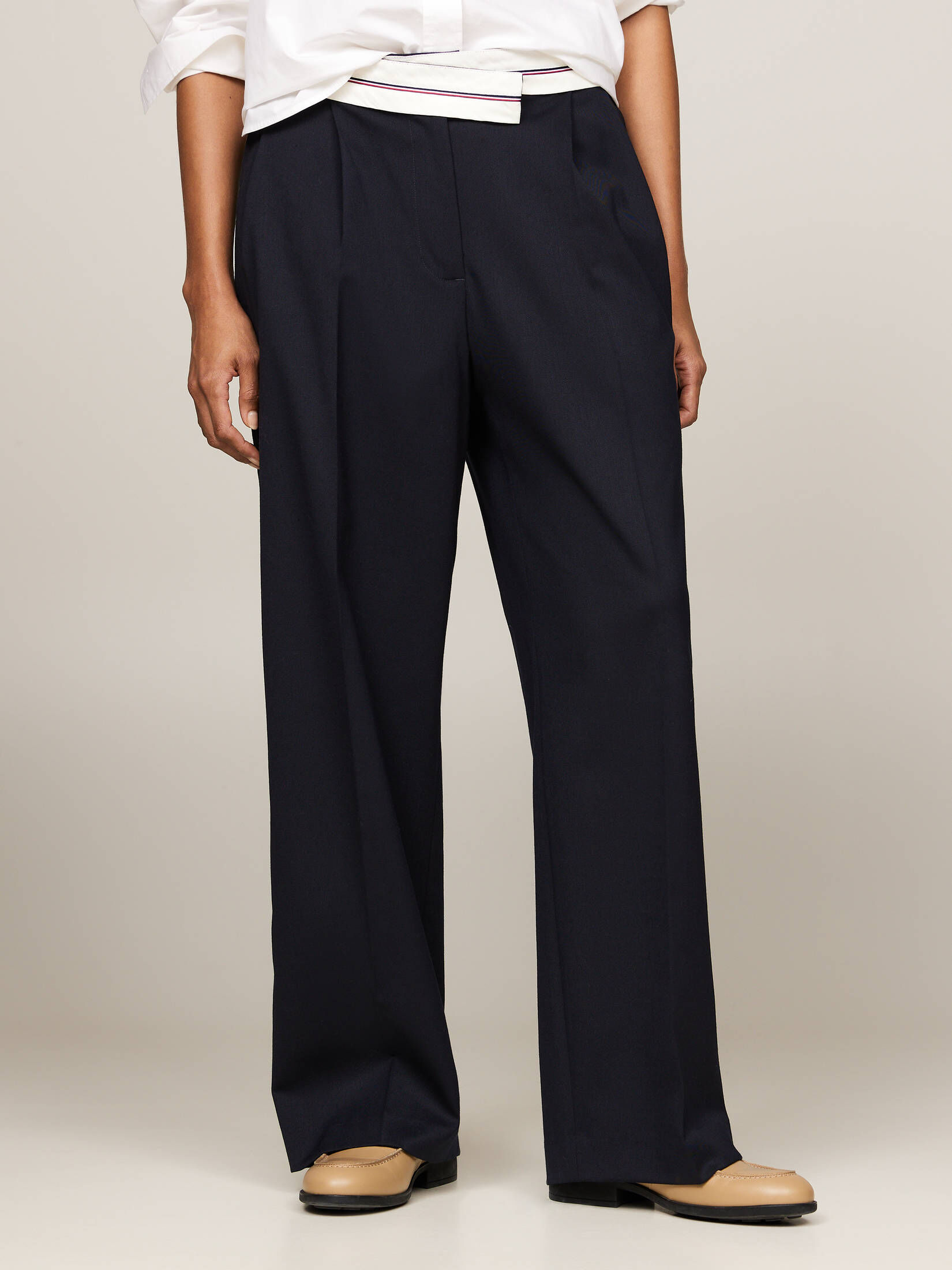 Tommy Hilfiger Damen Hose mit Wolle RWP PREP Relaxed Fit in blau kaufen ...