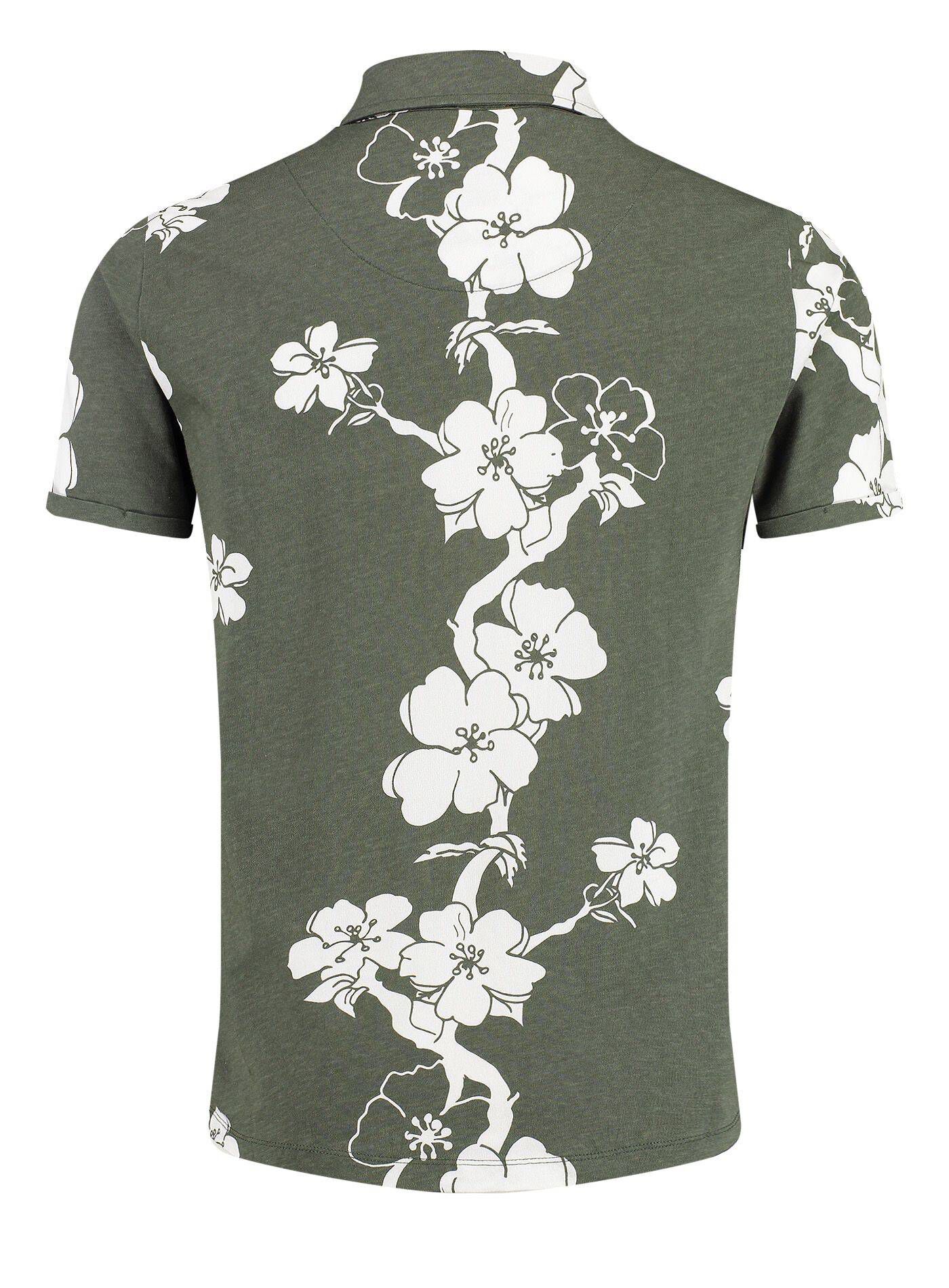 KEY LARGO Camicia Uomo Trinidad – Maniche Corte, Colletto Kent, Stampa Floreale, 100% Viscosa