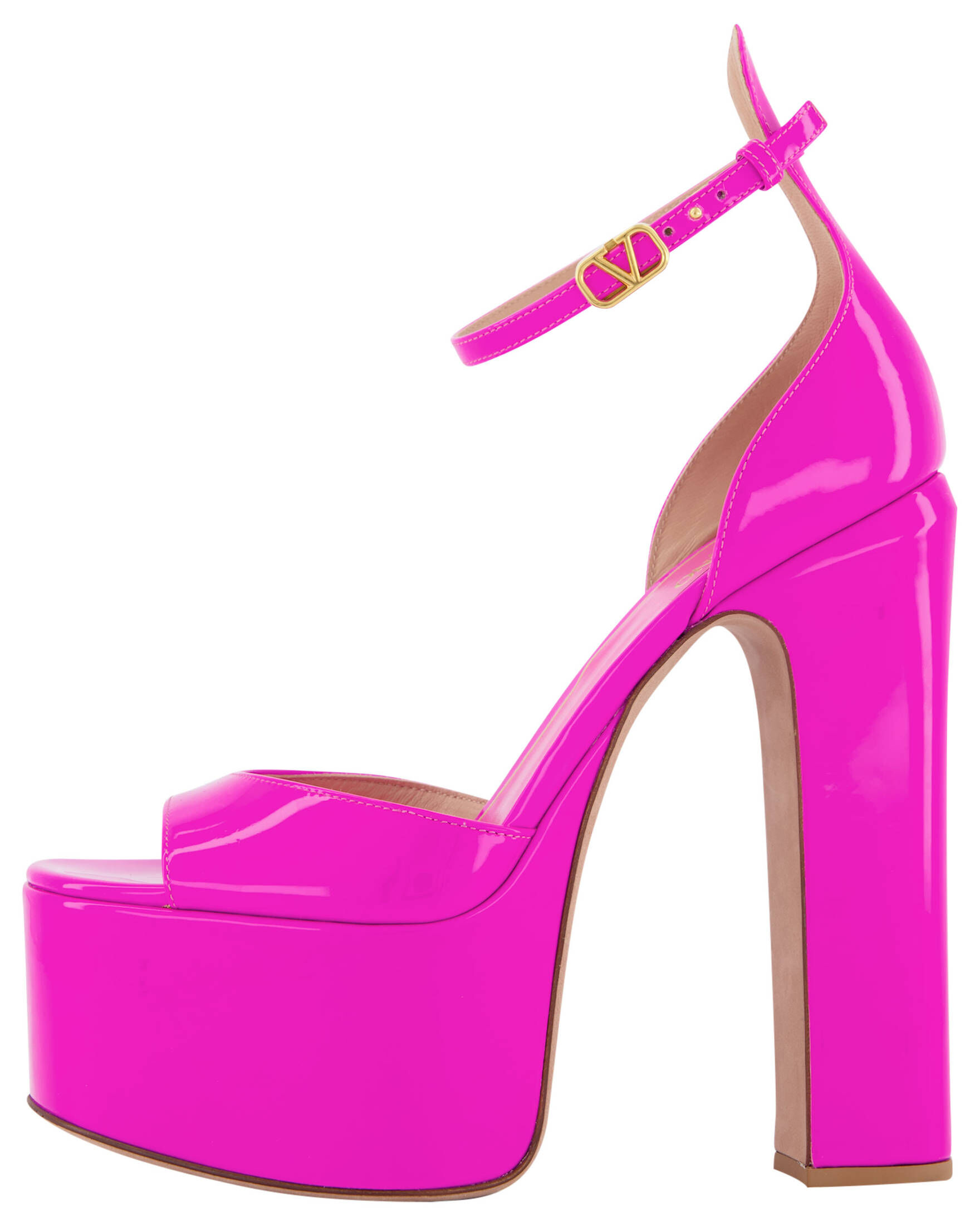 Valentino Garavani Damen Plateau-Sandaletten TAN-GO Lackleder in