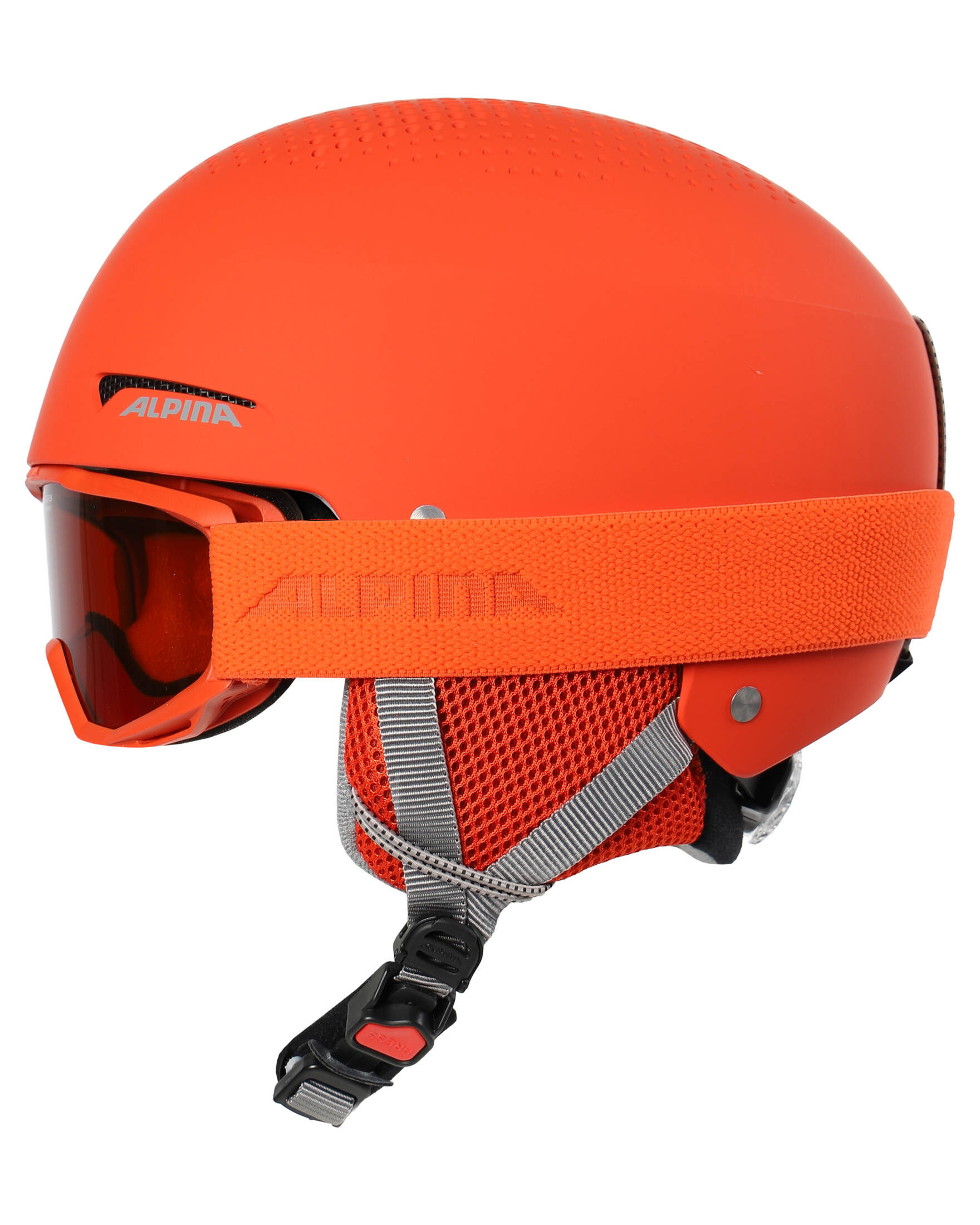 Alpina Kinder Skihelm / Snowboardhelm mit Brille ZUPO SET in Orange