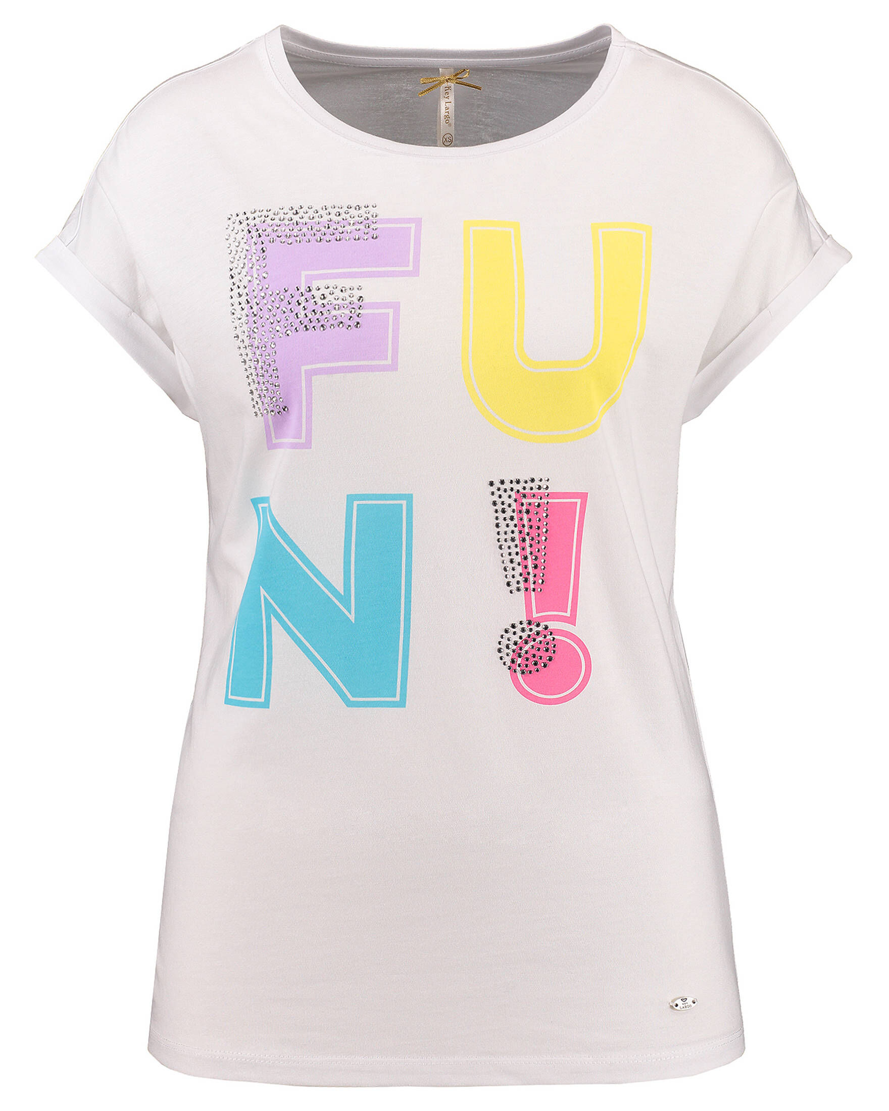 T-shirt Donna Key Largo WT Positano, Girocollo, Stampa Colorata Italia, Cotone Morbido, Vestibilità Ampia