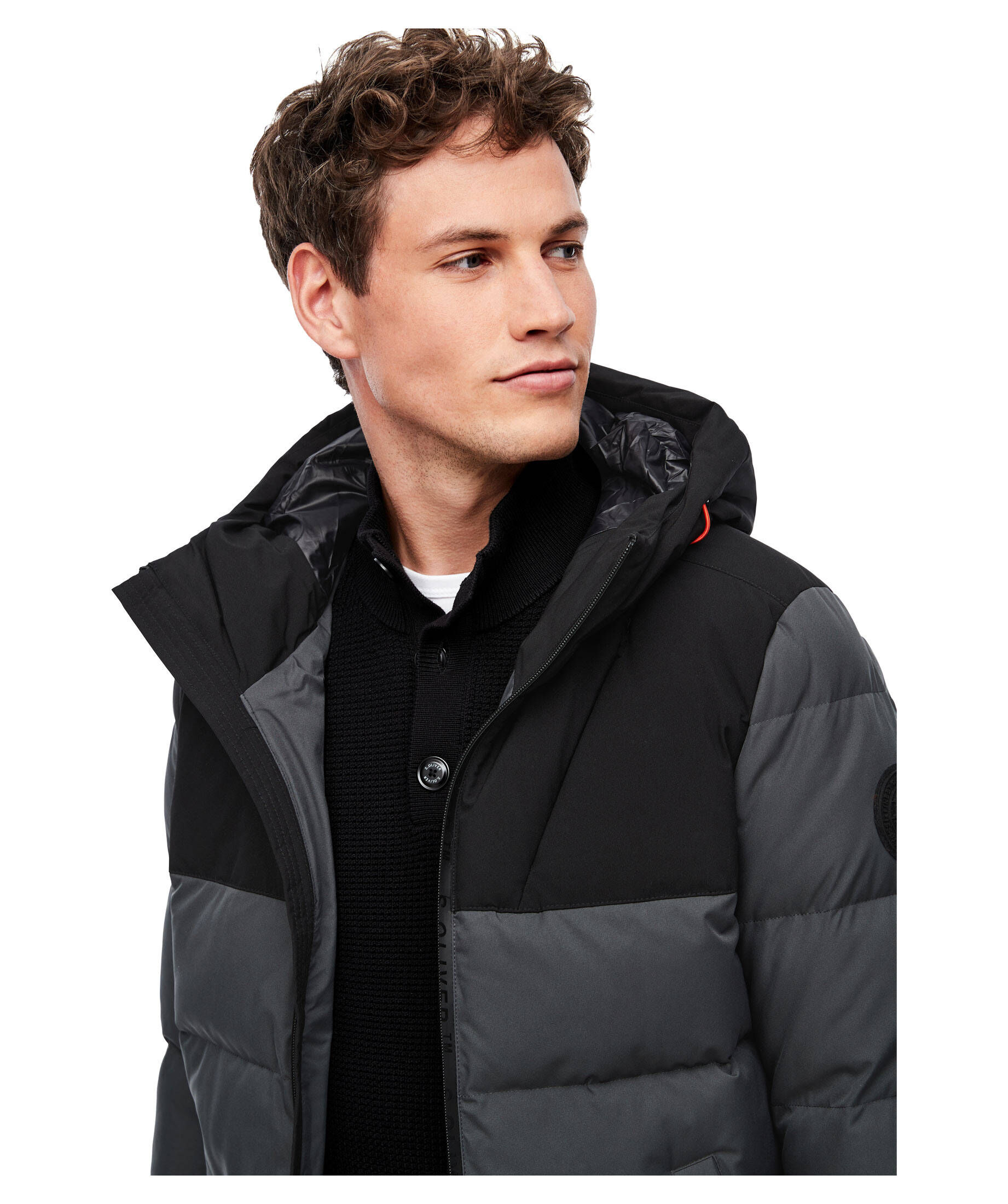 S.Oliver Jungen Daunenmantel Mit Denim-Einsatz - Steppmantel Mit Kapuze, Hoher Wärmegrad