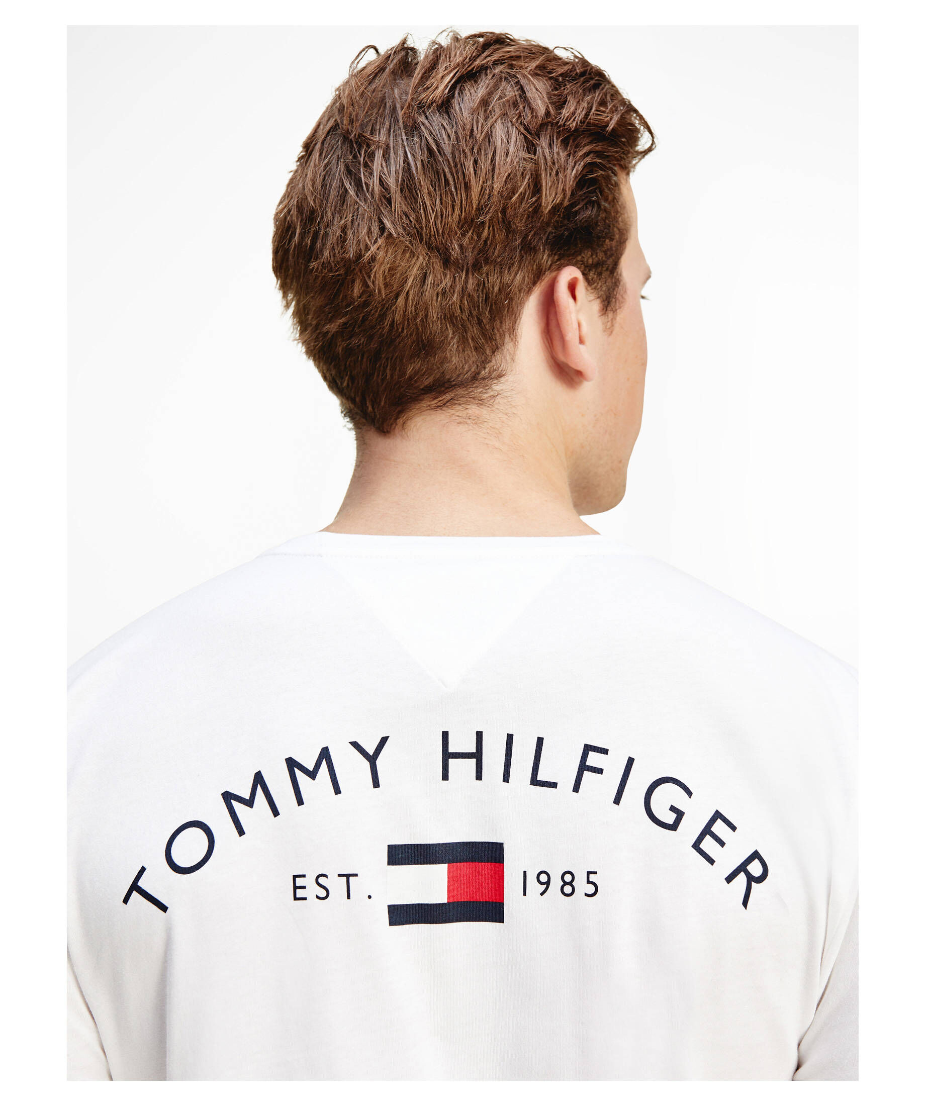 Weiß Tommy Hilfiger Herren Logo T-Shirt Weiß Tommy Hilfiger Herren Logo T-Shirt