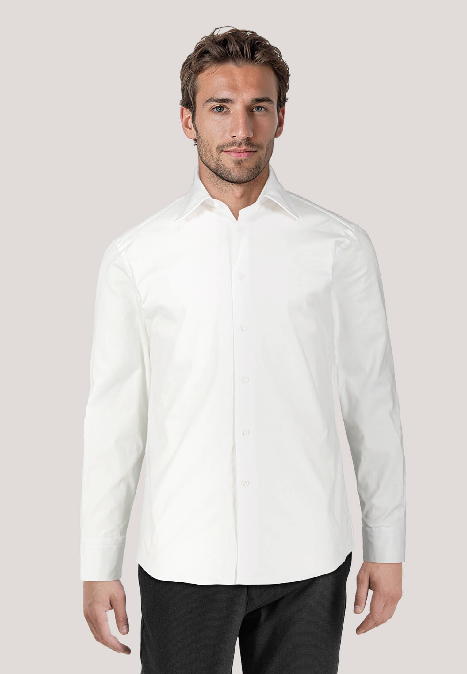 Elegantes Herren Hemd Weiss Fotosnull