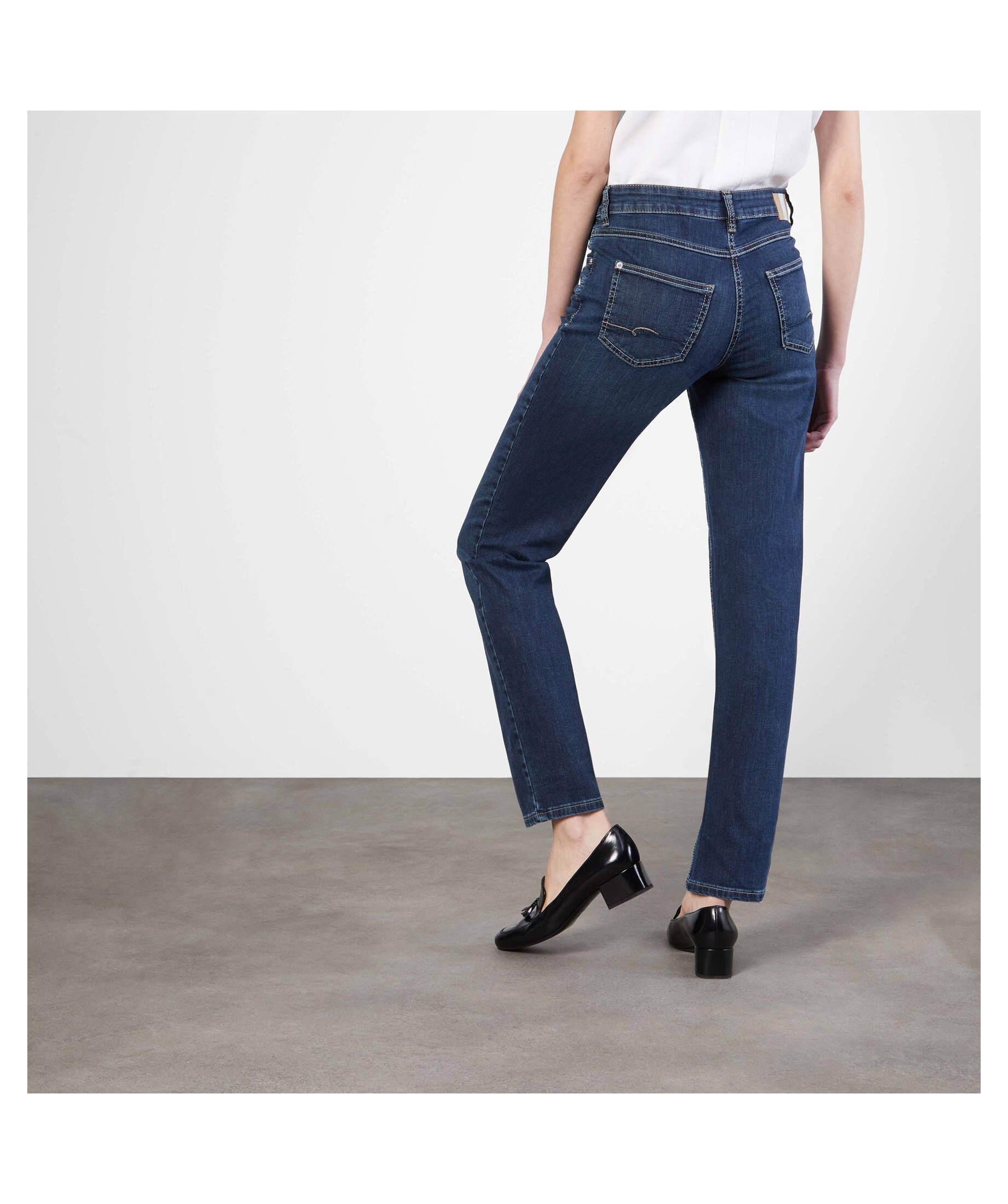 MAC MELANIE - Slim fit jeans - mid blue used l30/blauw denim/bluedenim MAC MELANIE - Slim fit jeans - mid blue used l30/blauw denim/bluedenim