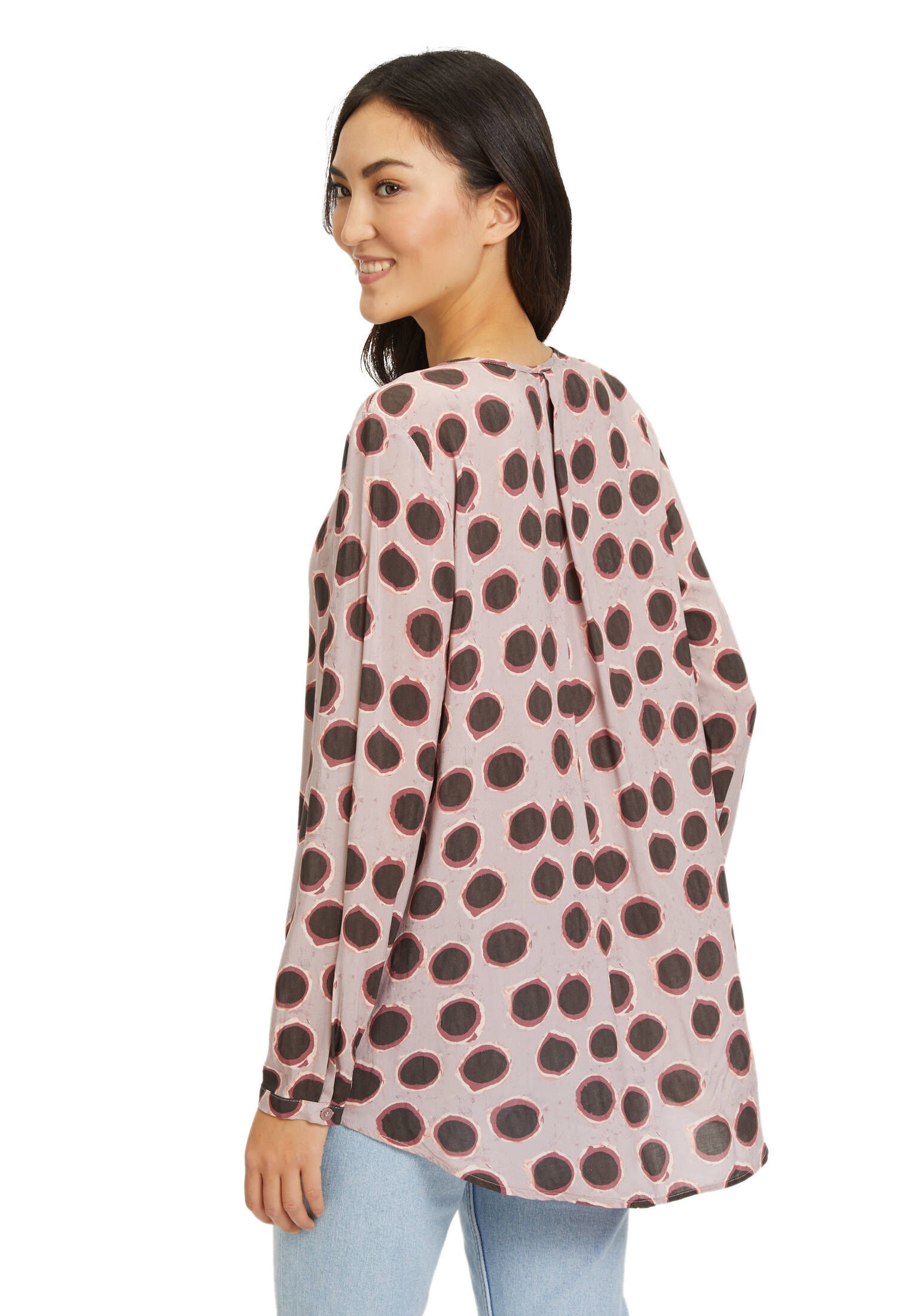Cartoon Damen Casual-Bluse Mit Kette – Lässige Passform, 60 Cm Länge, 100% Viskose