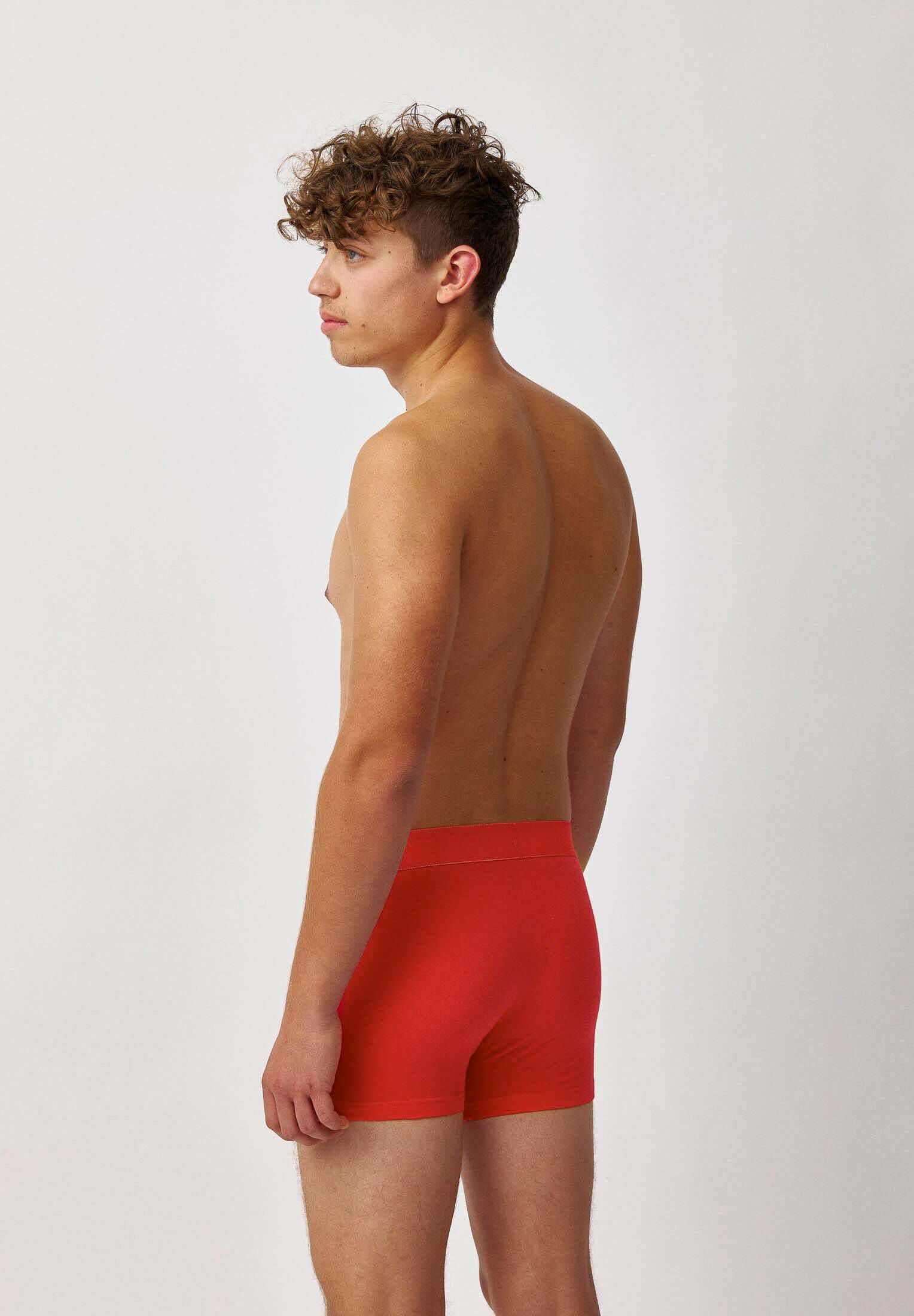 Snocks Caleçon Homme Américain Lot de 3 – Boxer en Coton Bio Certifié GOTS, sous-Vêtement Confort sans Couture – Tailles S à 4XL, 3x Petits Carreaux (Bleu/Rouge), XL
