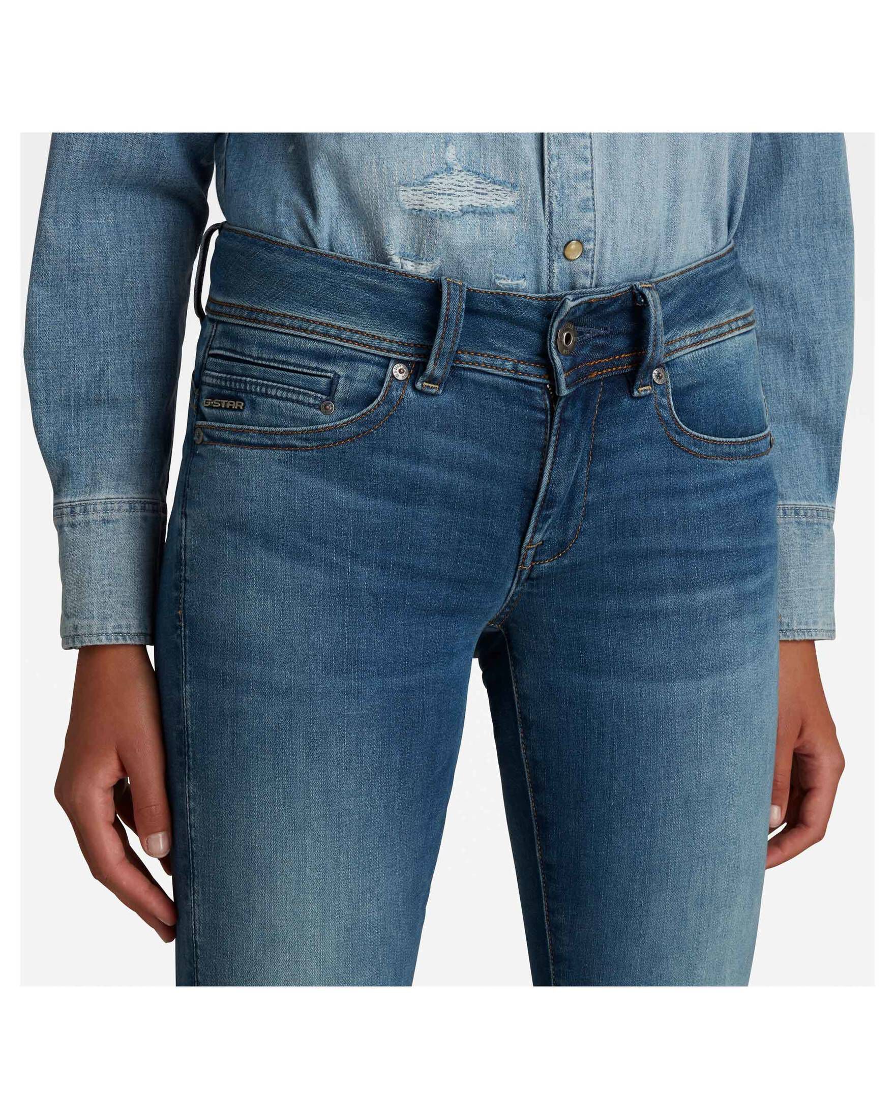 Jean Femme G-Star Midge Straight WMN Taille 40 (W30 L34) - Bleu Délavé - Occasion Très Bon état - Coupe Droite
