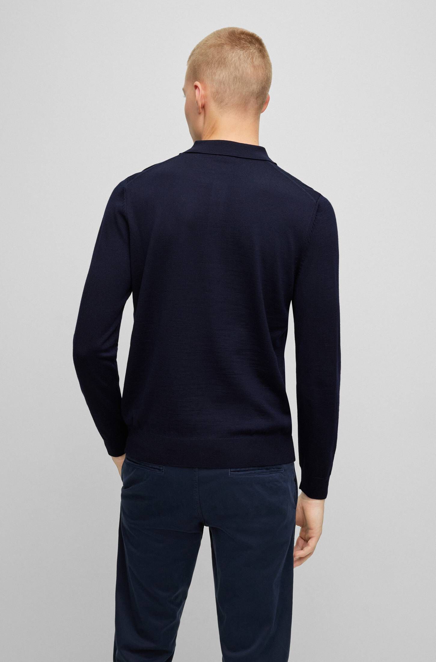 BOSS Bono L Knitwear in Navy | BOSS | Norton Barrie