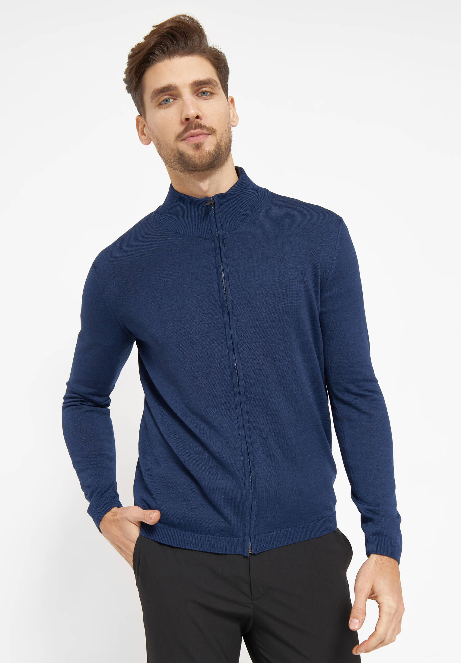 Springfield Herren Cardigan - Gestreifter Pullunder Für Urbane Styles