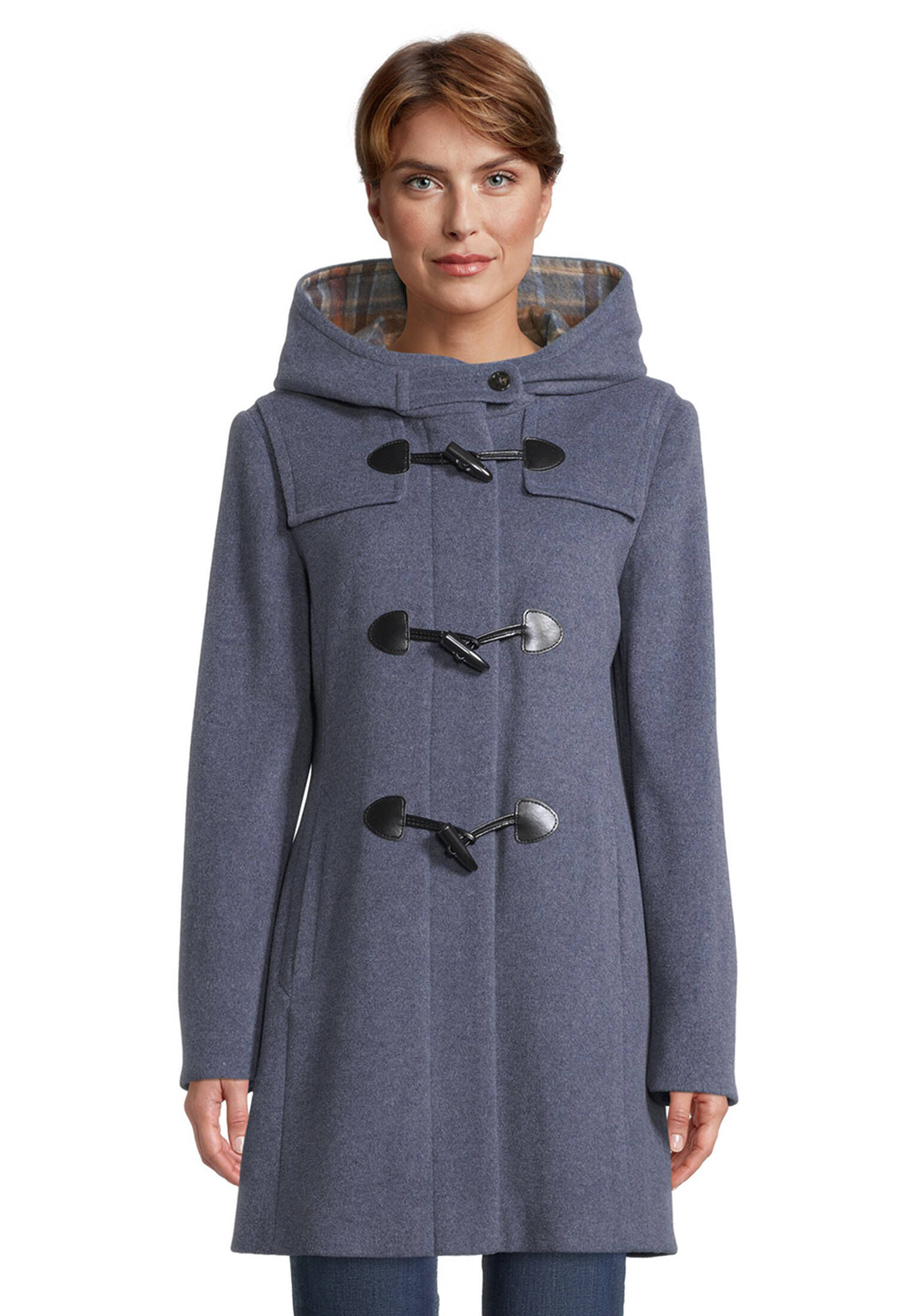 damen dufflecoat mit kapuze