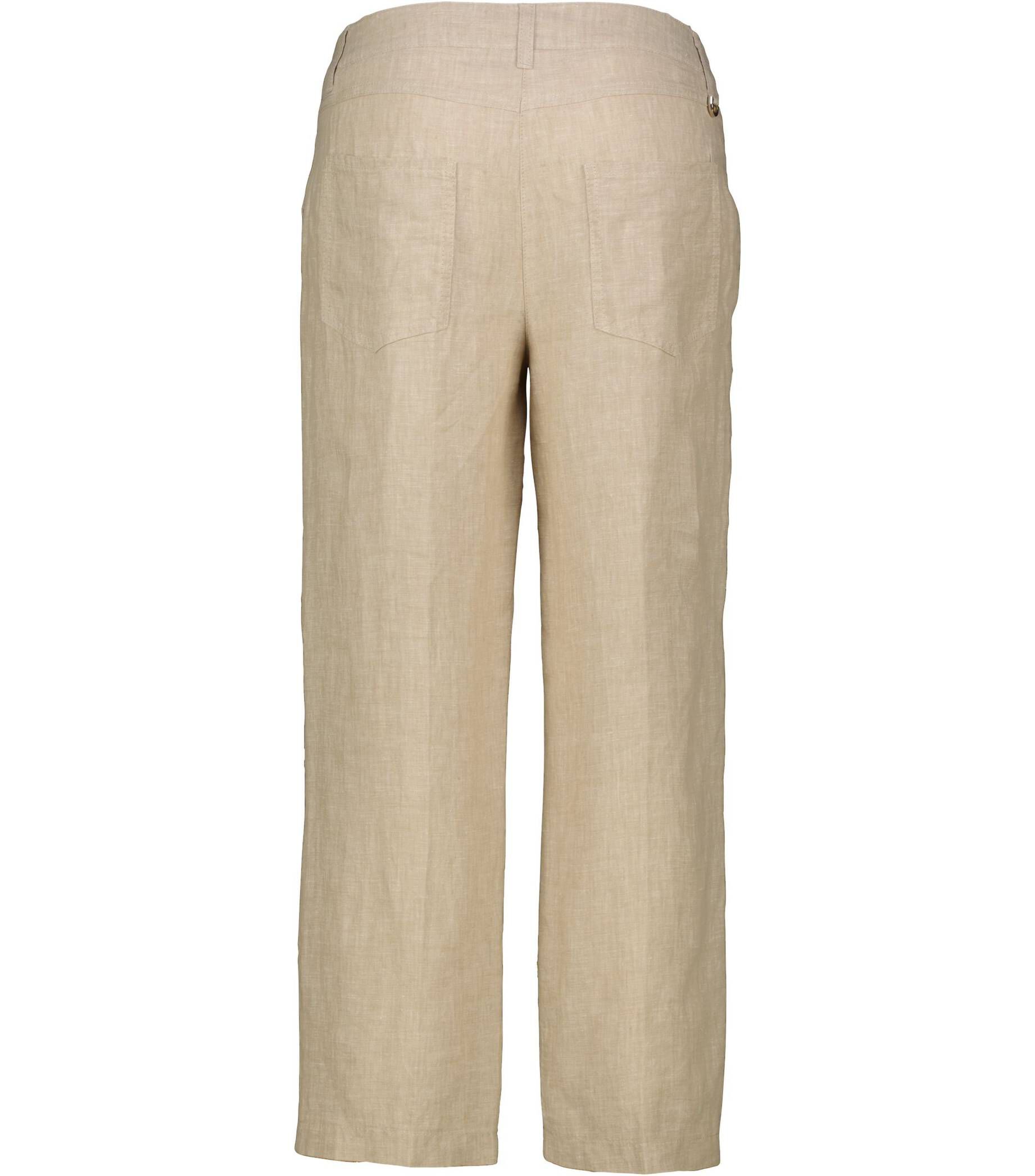 MAC Straight leg linnen broek in verkorte pasvorm, model 'Nora' in