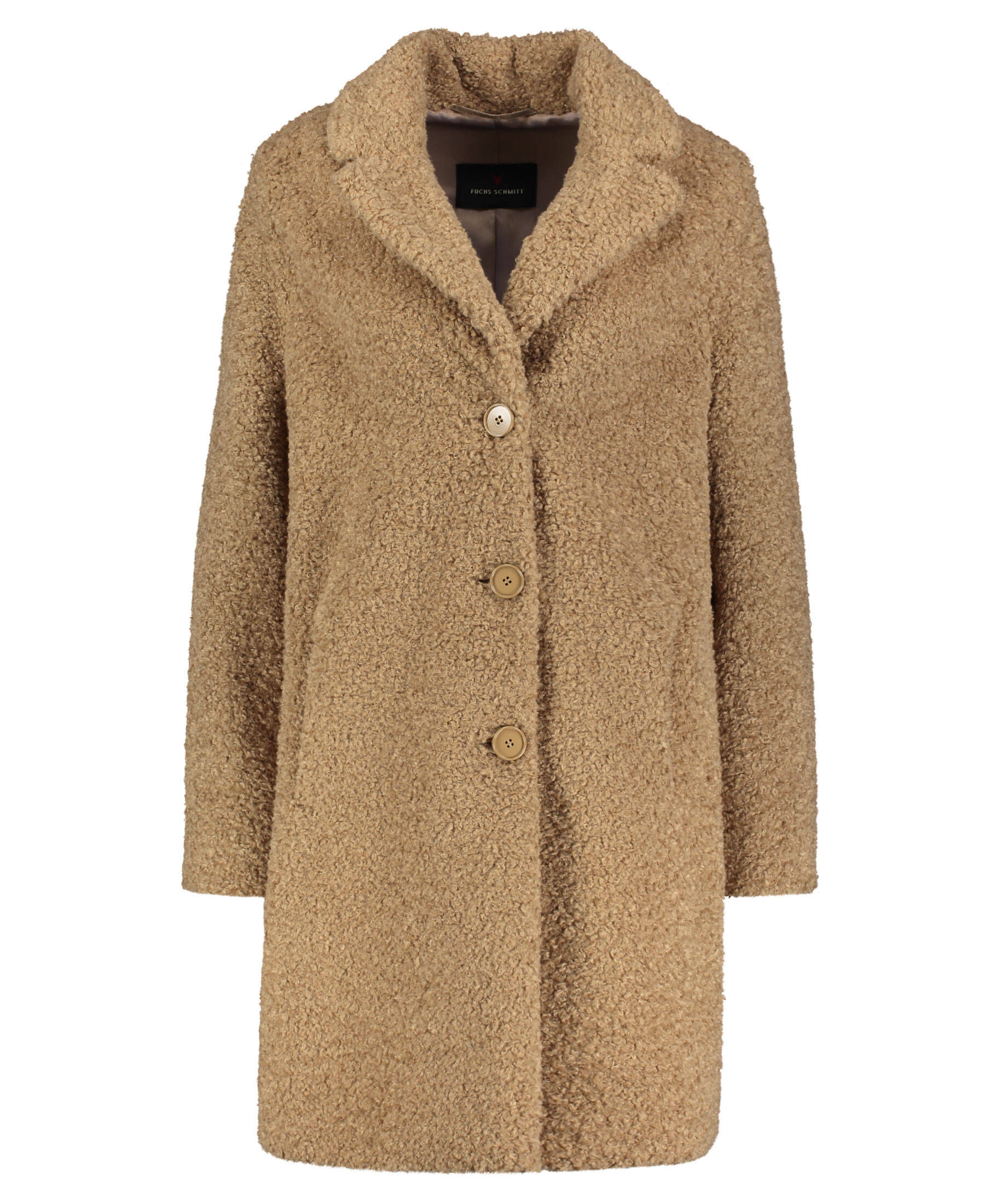 Zero Damen Teddymantel Mit Stehkragen - Figurbetontes Wintermantel