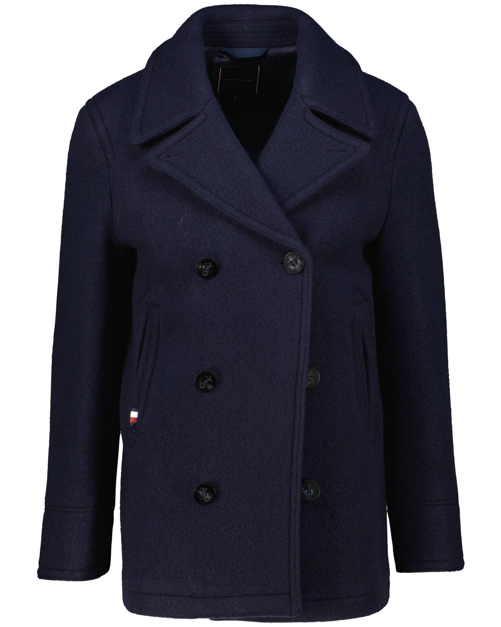 Grey Coat Dunkelblaue Wollmantel Wollmantel Tommy Hilfiger Herren
