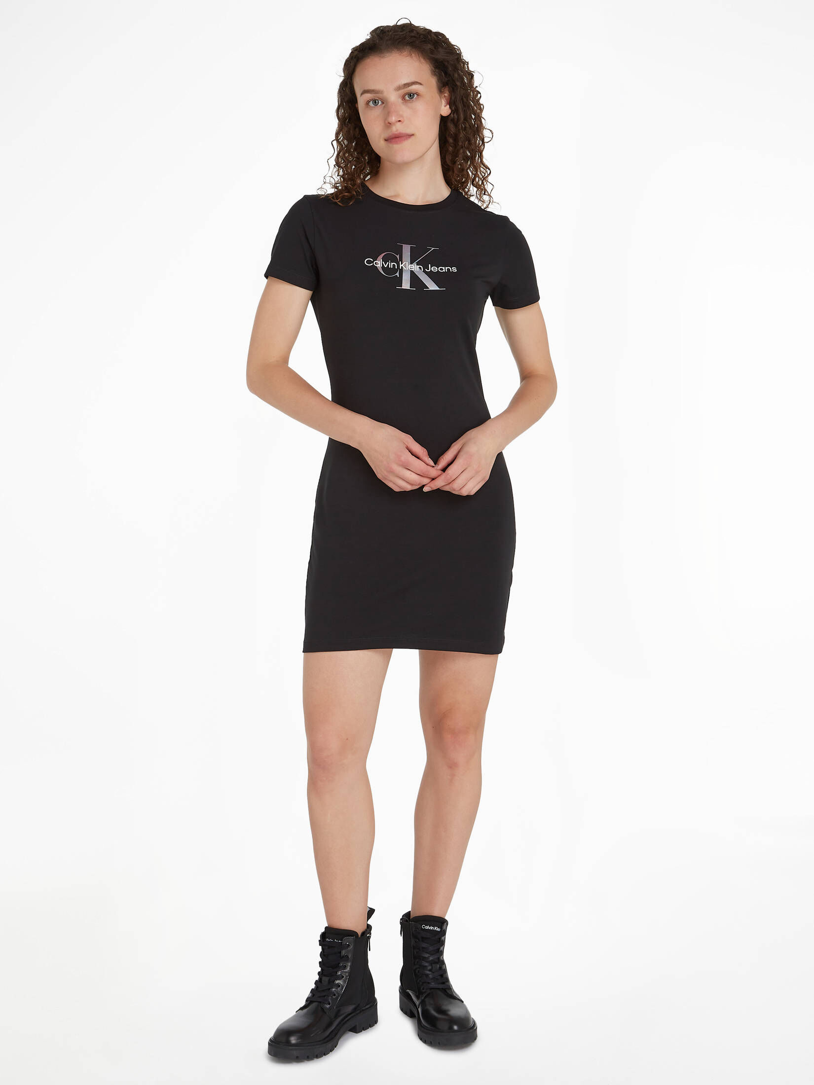 CALVIN KLEIN JEANS Damen T-Shirt-Kleid mit Monogramm kaufen | engelhorn
