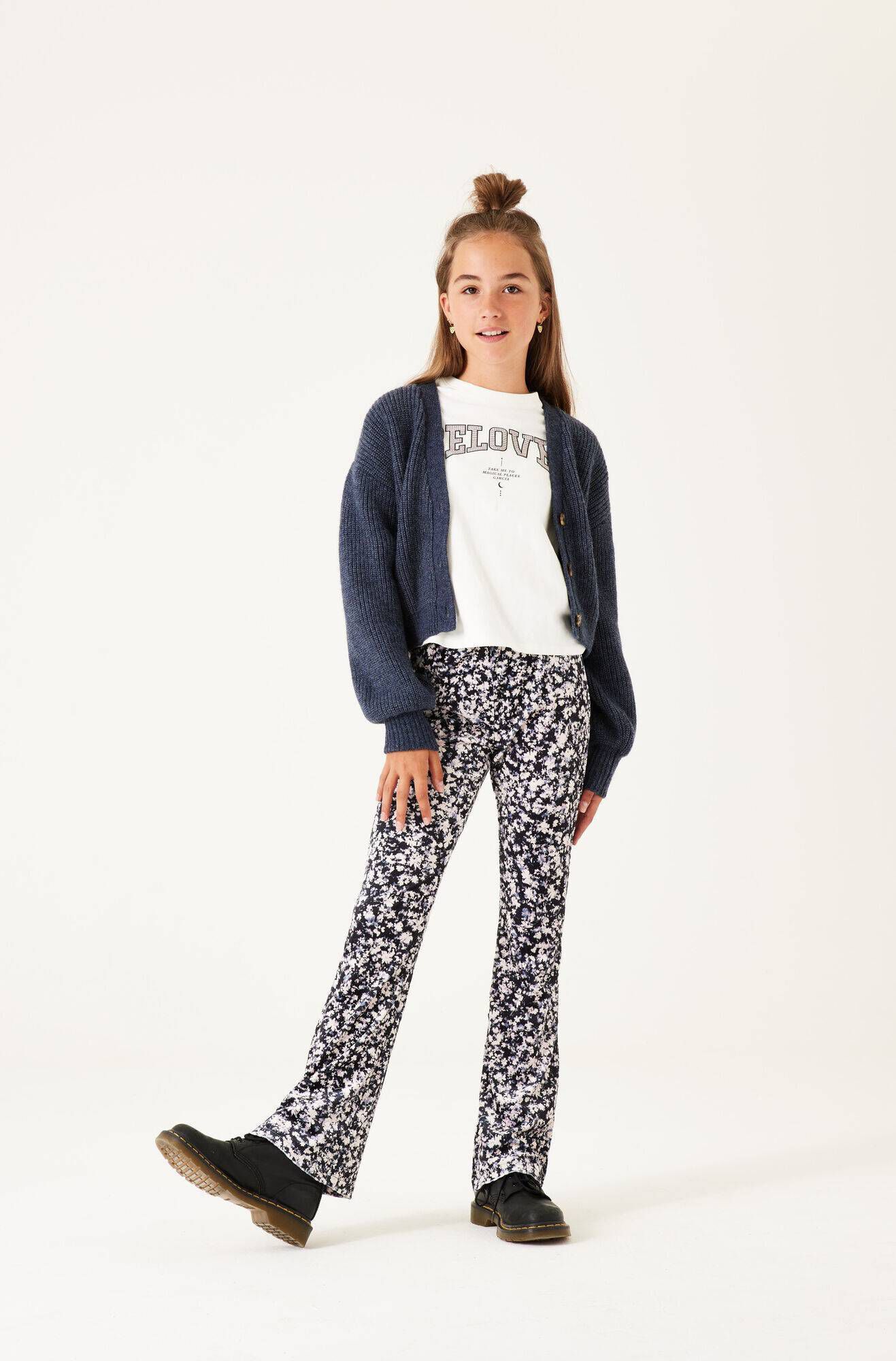 GARCIA Mädchen Jeanshose ‚510 Sara Superslim‘ – Schwarze Stone-Wash-Denim, Extra Schmale Passform, Verstellbarer Bund