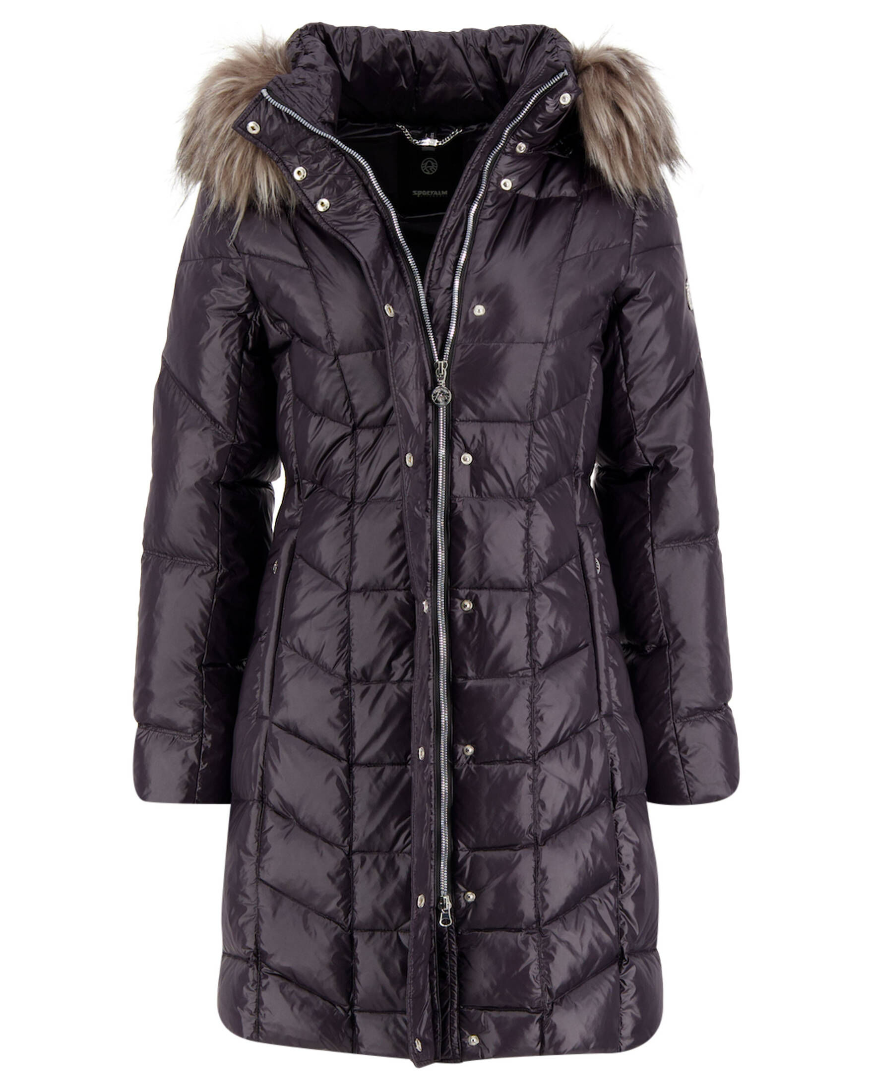 blaue daunenjacke mit kapuze damen