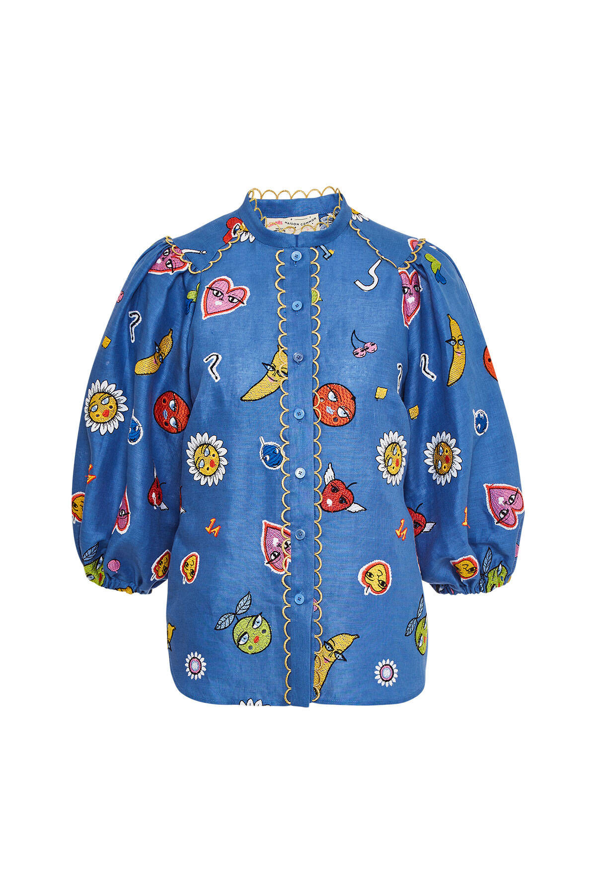 Damen Leinenbluse - Button-Down mit Rollsaum-Ärmeln main image 0