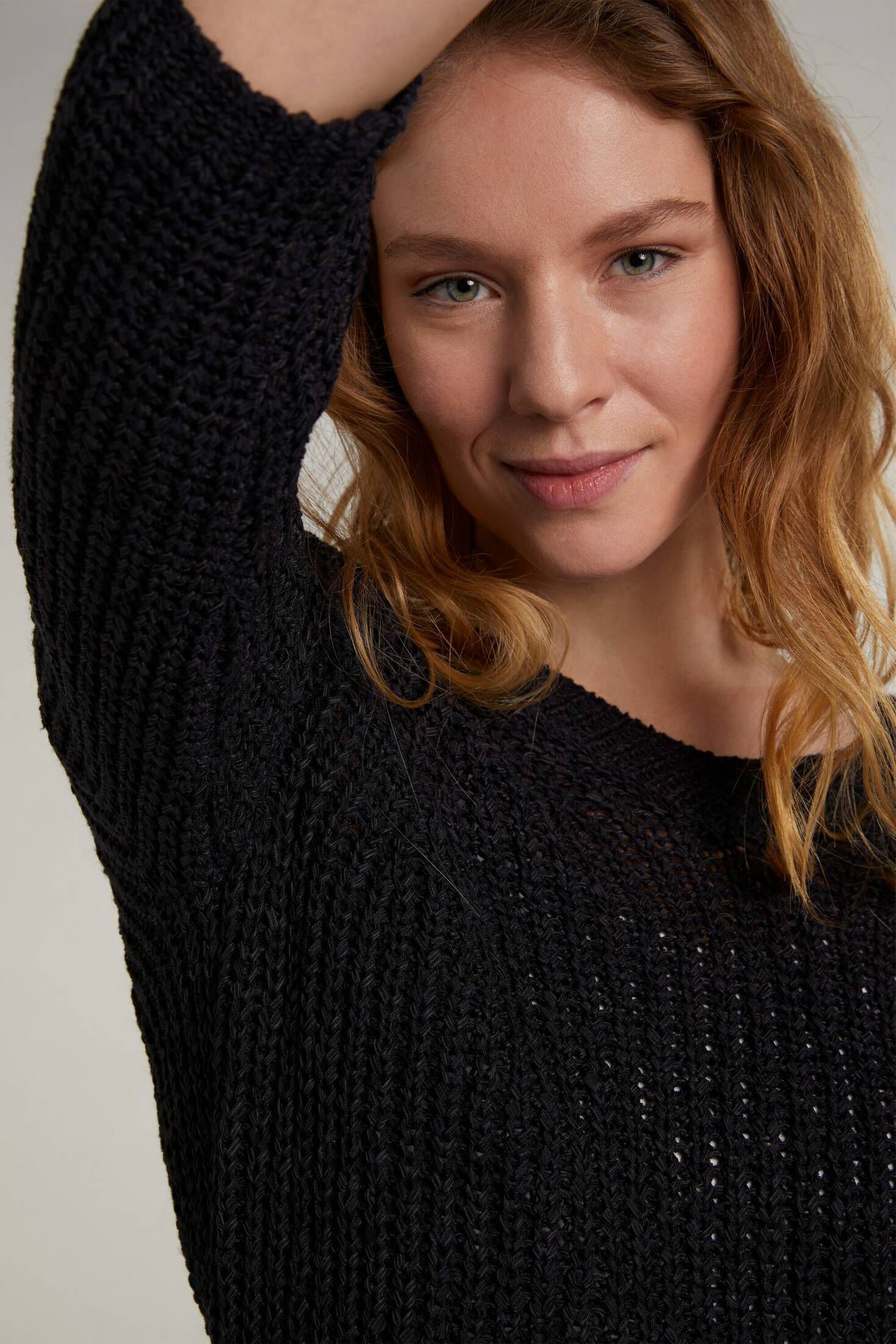 Nascita Damen Strickpullover Chenille - Oversize Mit Stehkragen