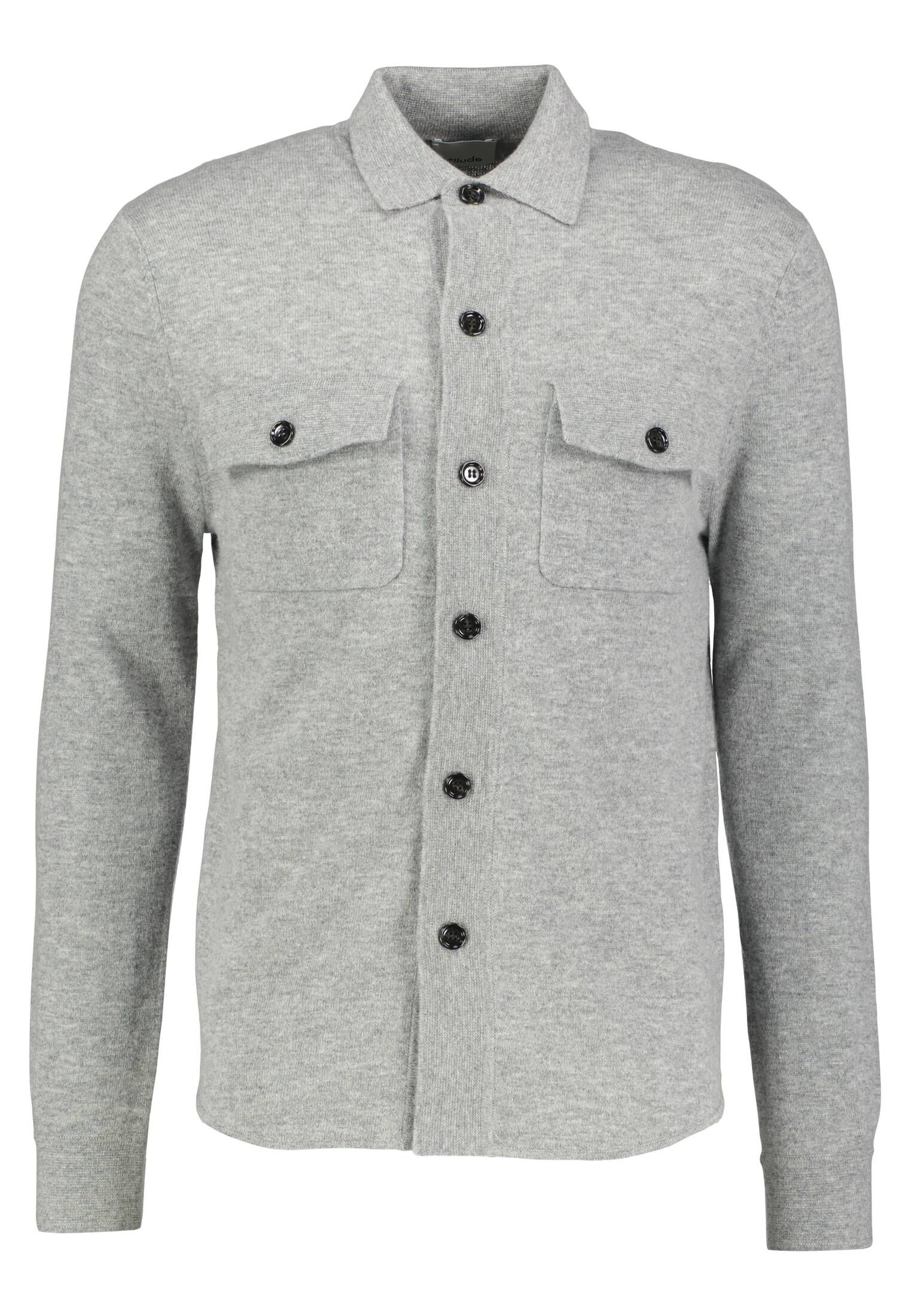 Allude Herren Strickjacke aus Wolle und Kaschmir in grau kaufen