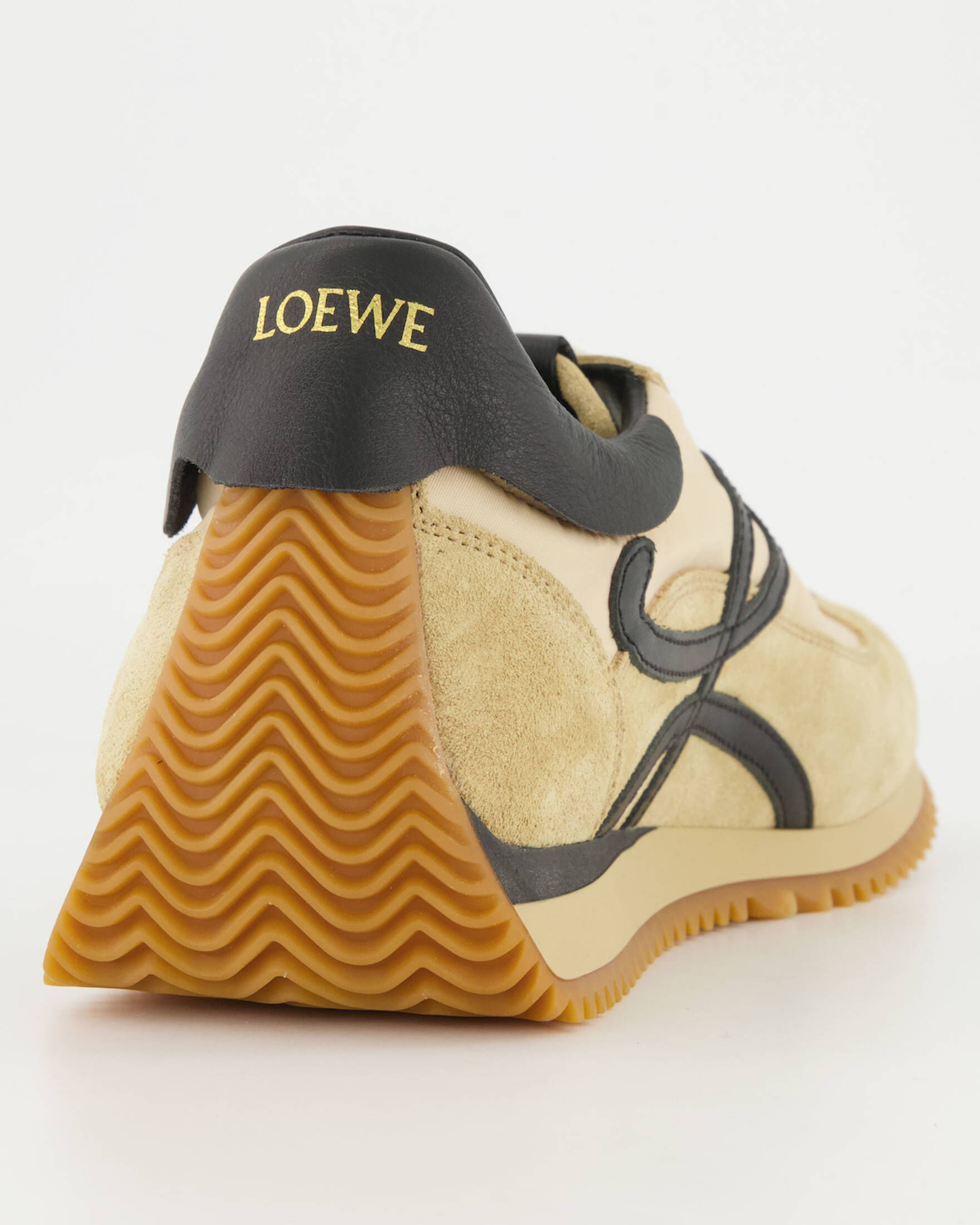 Loewe Wildleder Sneakers Flow Runner aus Veloursleder in Gelb Damen Schuhe Stiefel Stiefel mit Keilabsatz 