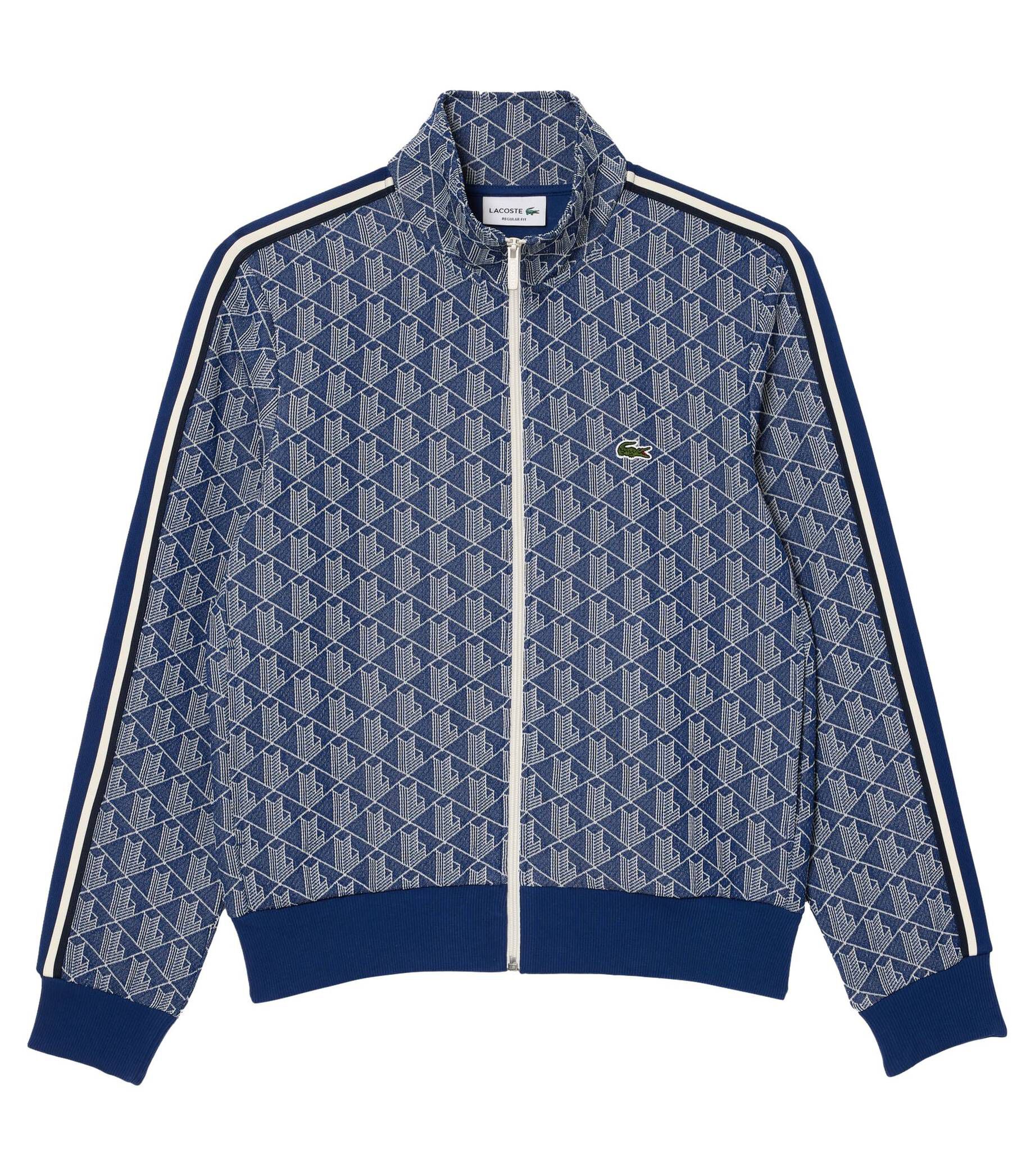 Lacoste Herren Sweatjacke mit Monogramm-Print in Blau kaufen 