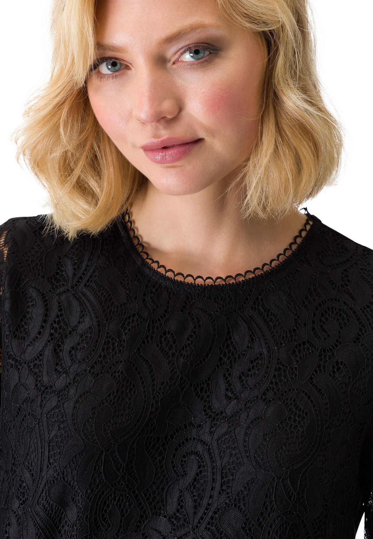 Bluse aus Spitze mit Perlendetails an den Manschetten