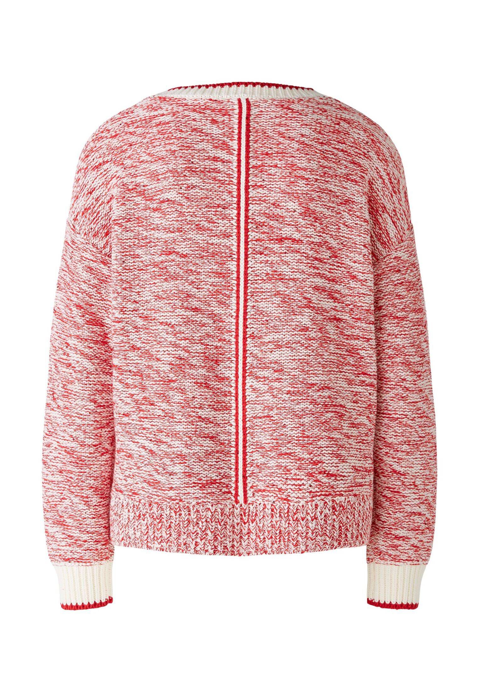 Oui Damen Pullover Lässig Geschnitten - Kuscheliger Uni Strickpullover Mit V-Ausschnitt