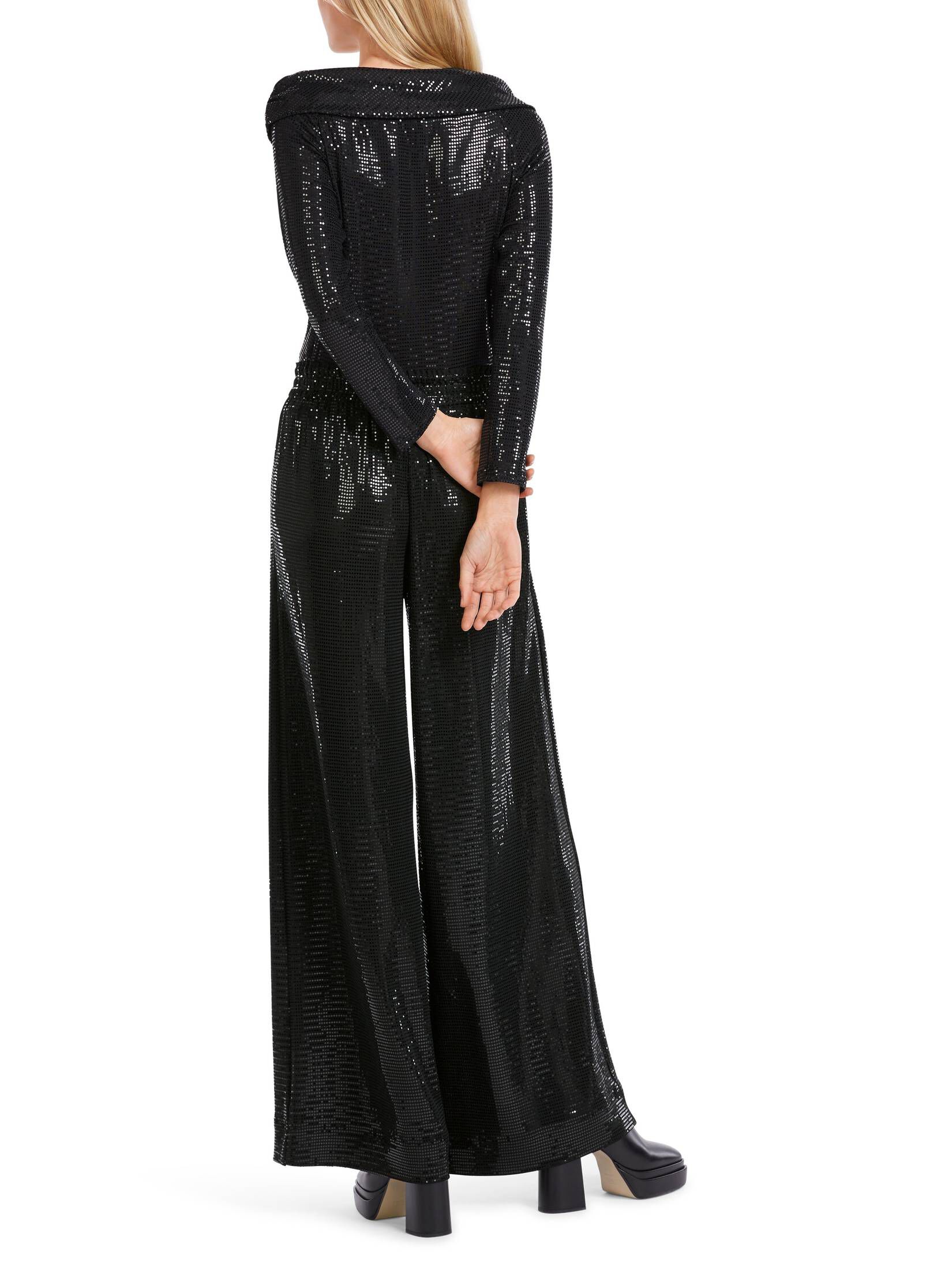 Marc Cain Glam Winterthur Wide Trousers With Sequin Embroidery XG 81.18 M71 COL 900