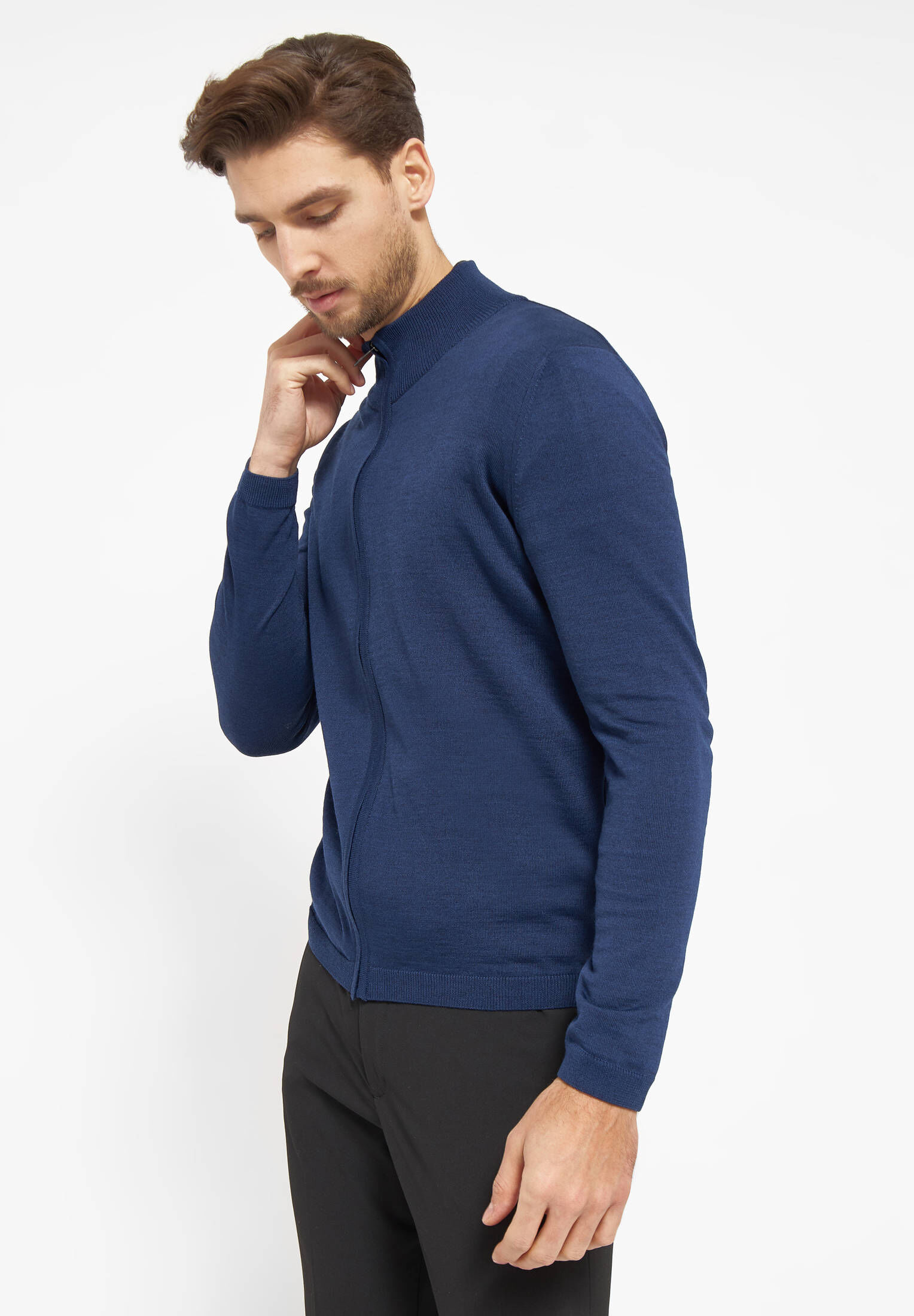 Belika - Berlin Cardigan Stand Up Collar Zip - Black main image 0