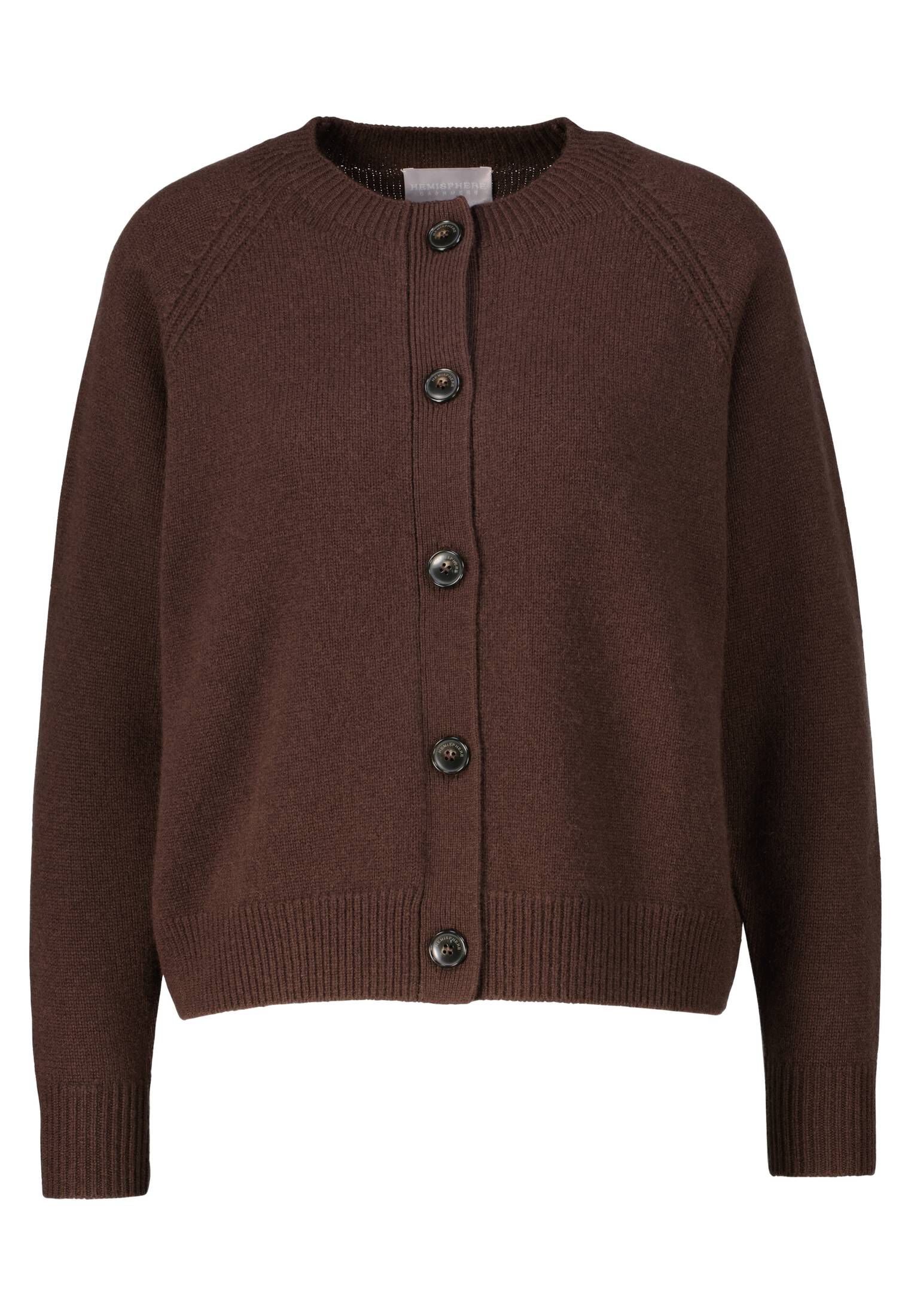Wolle Strickjacke Dunkelbraun Damen Hemisphere Damen Strickjacke
