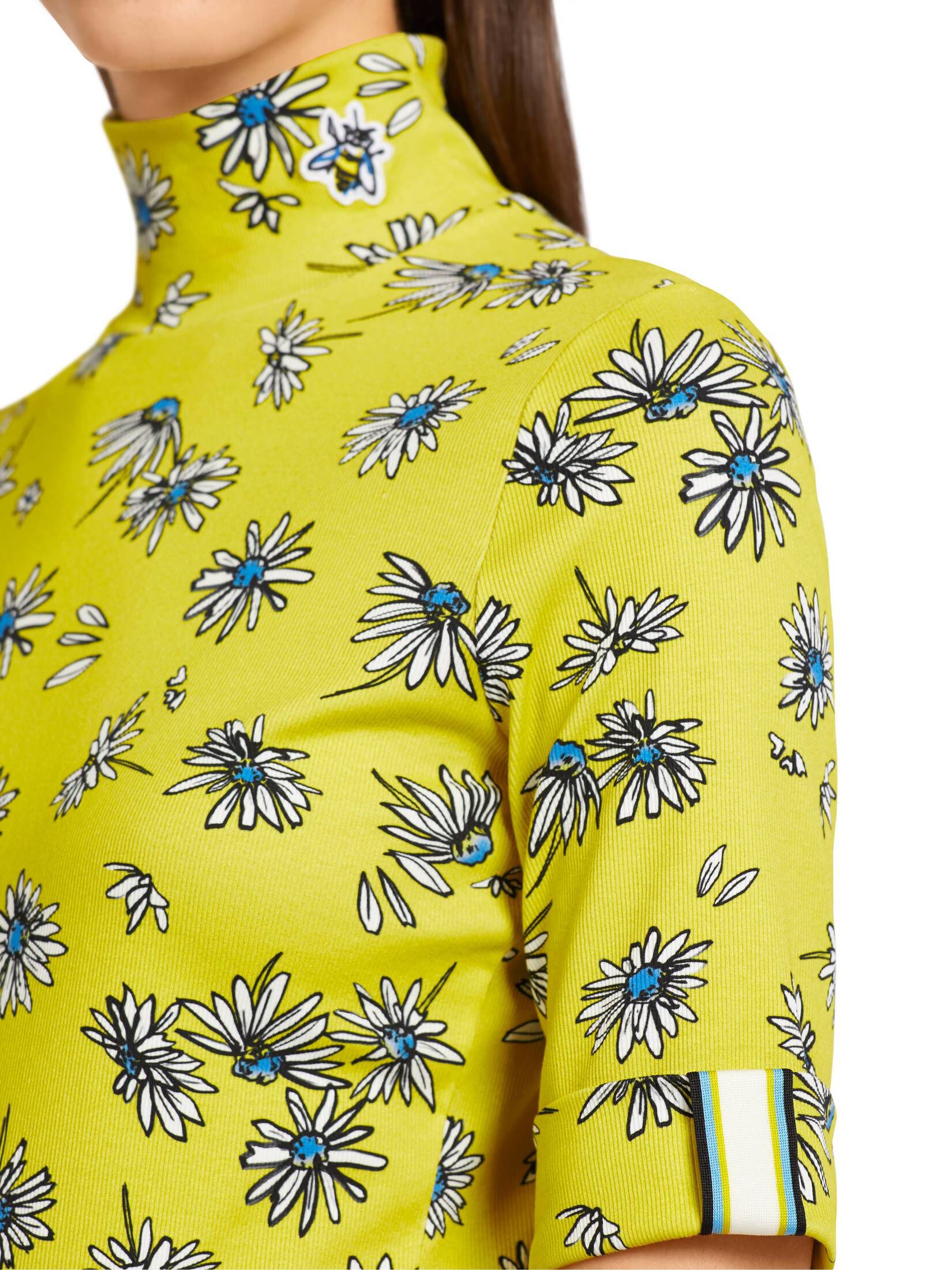Marc Cain Sports T Printed Polo Necked Top TS 48.35 J10 COL 623 main image 1