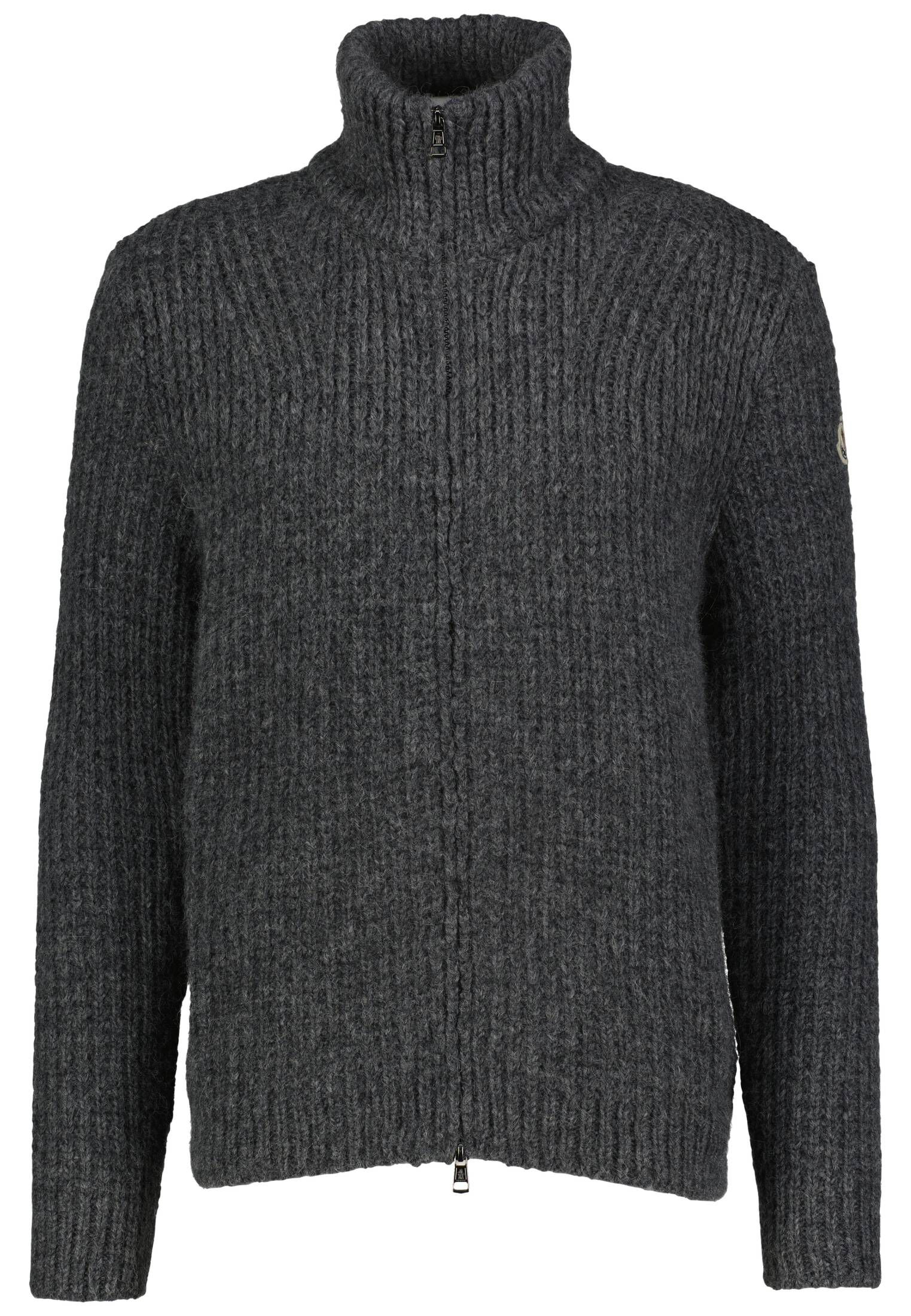 Moncler Herren Strickjacke mit Wolle und Alpaka in grau kaufen