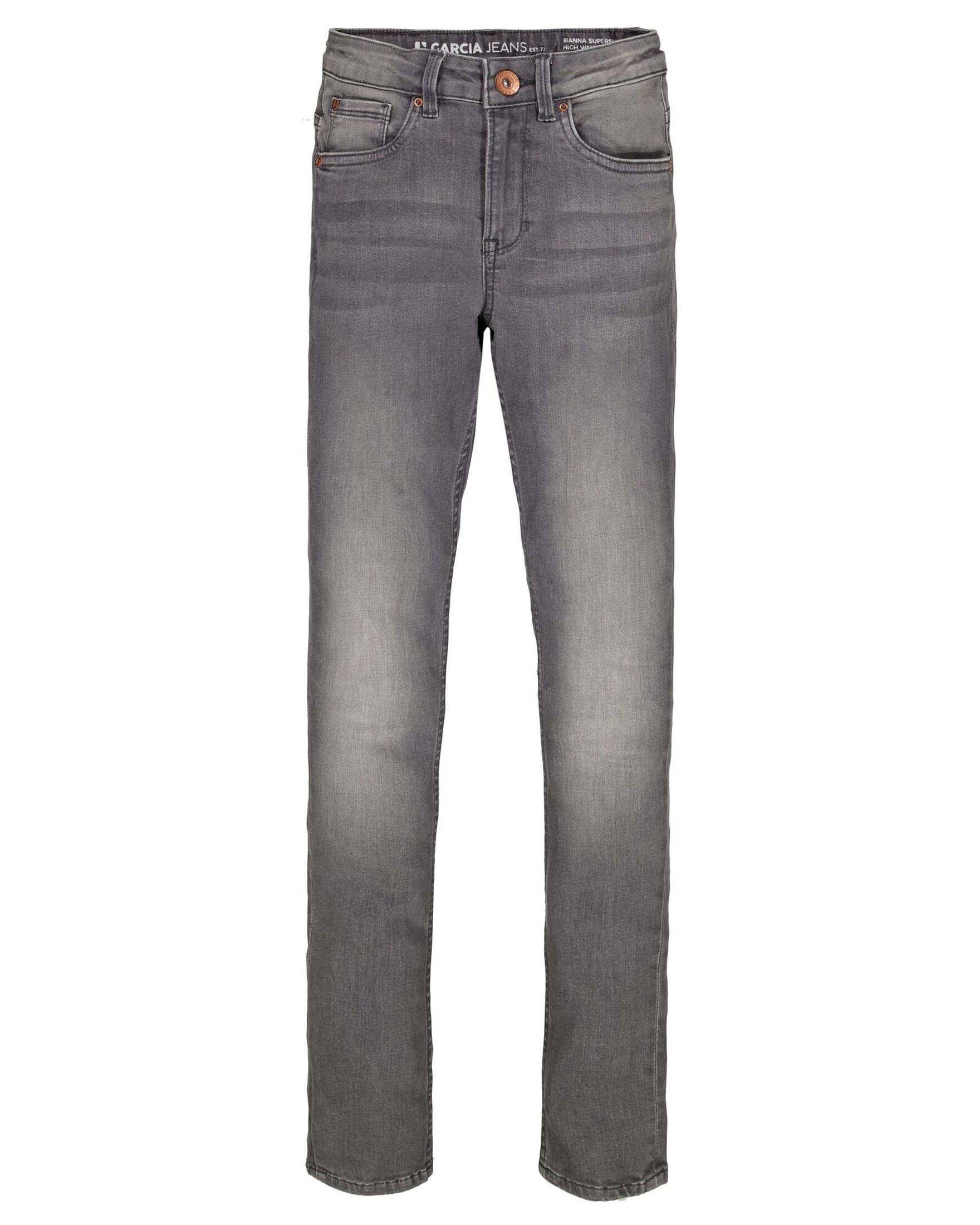 GARCIA Mädchen Jeanshose ‚510 Sara Superslim‘ – Schwarze Stone-Wash-Denim, Extra Schmale Passform, Verstellbarer Bund