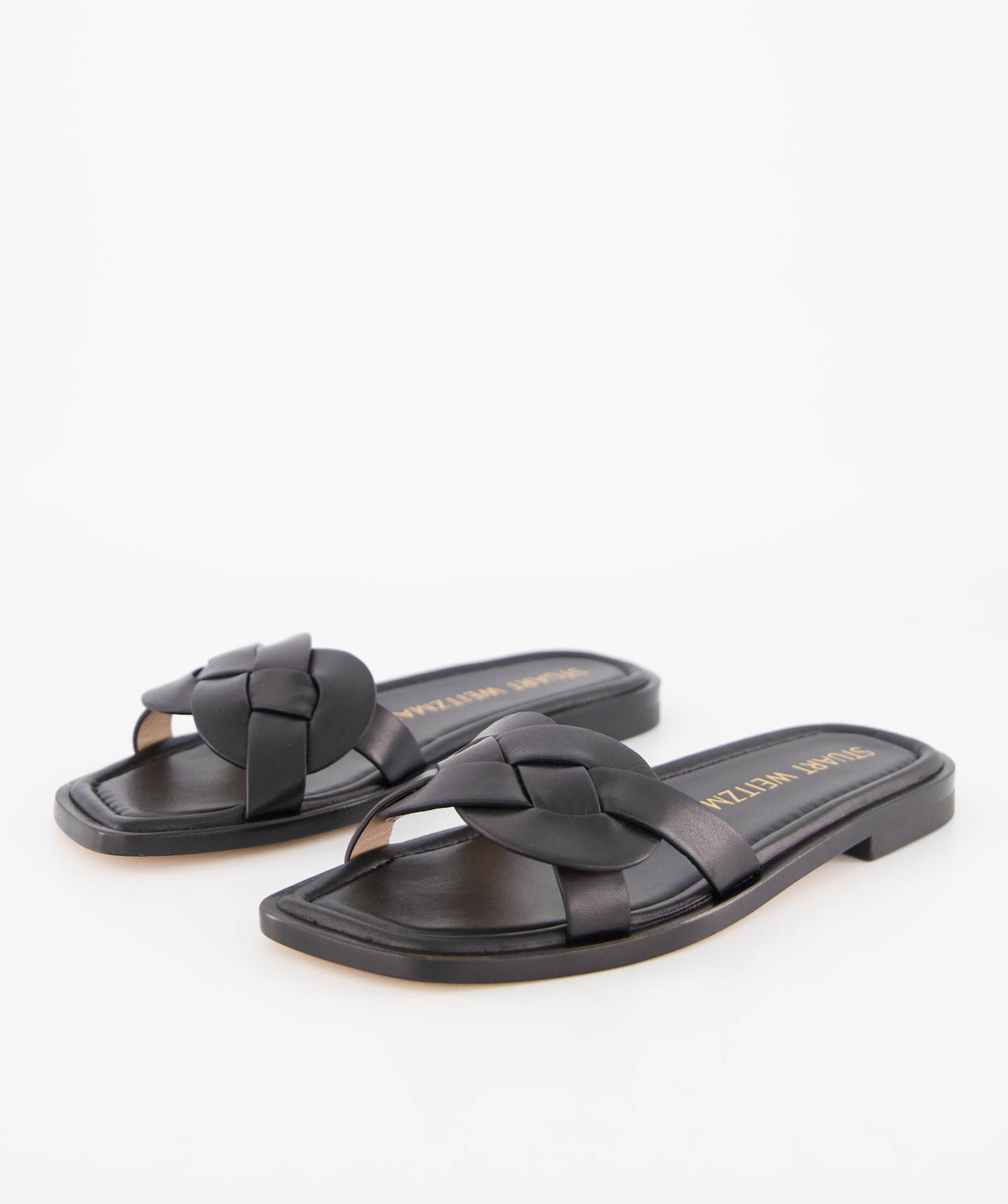 stuart weitzman sierra woven leather flat sandals