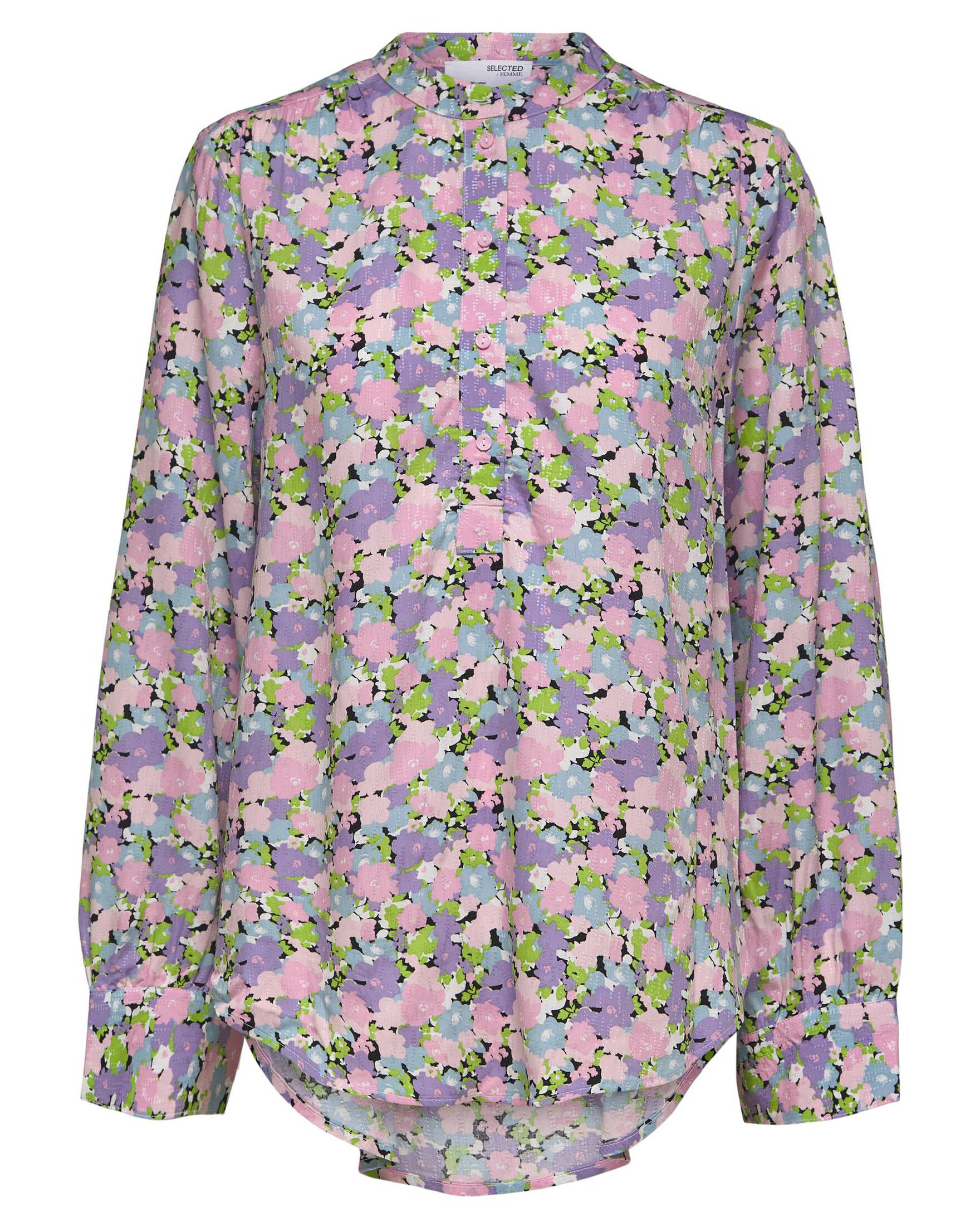 SELECTED FEMME Felpa Donna Manica Lunga Con Strisce - Organic Cotton, Girocollo Alto, Regular Fit
