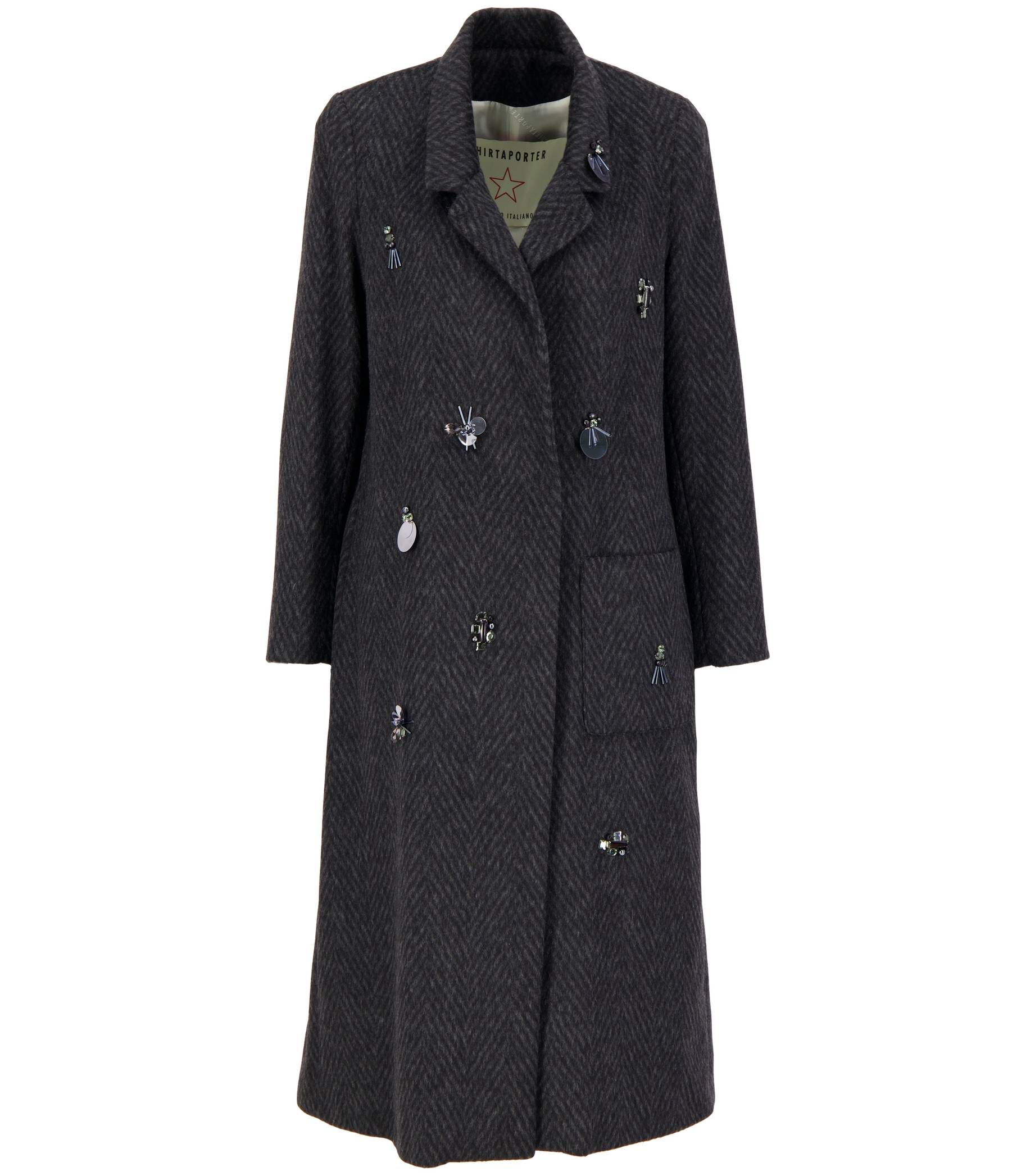 Shirtaporter Damen Wintermantel mit Wolle in grau kaufen engelhorn