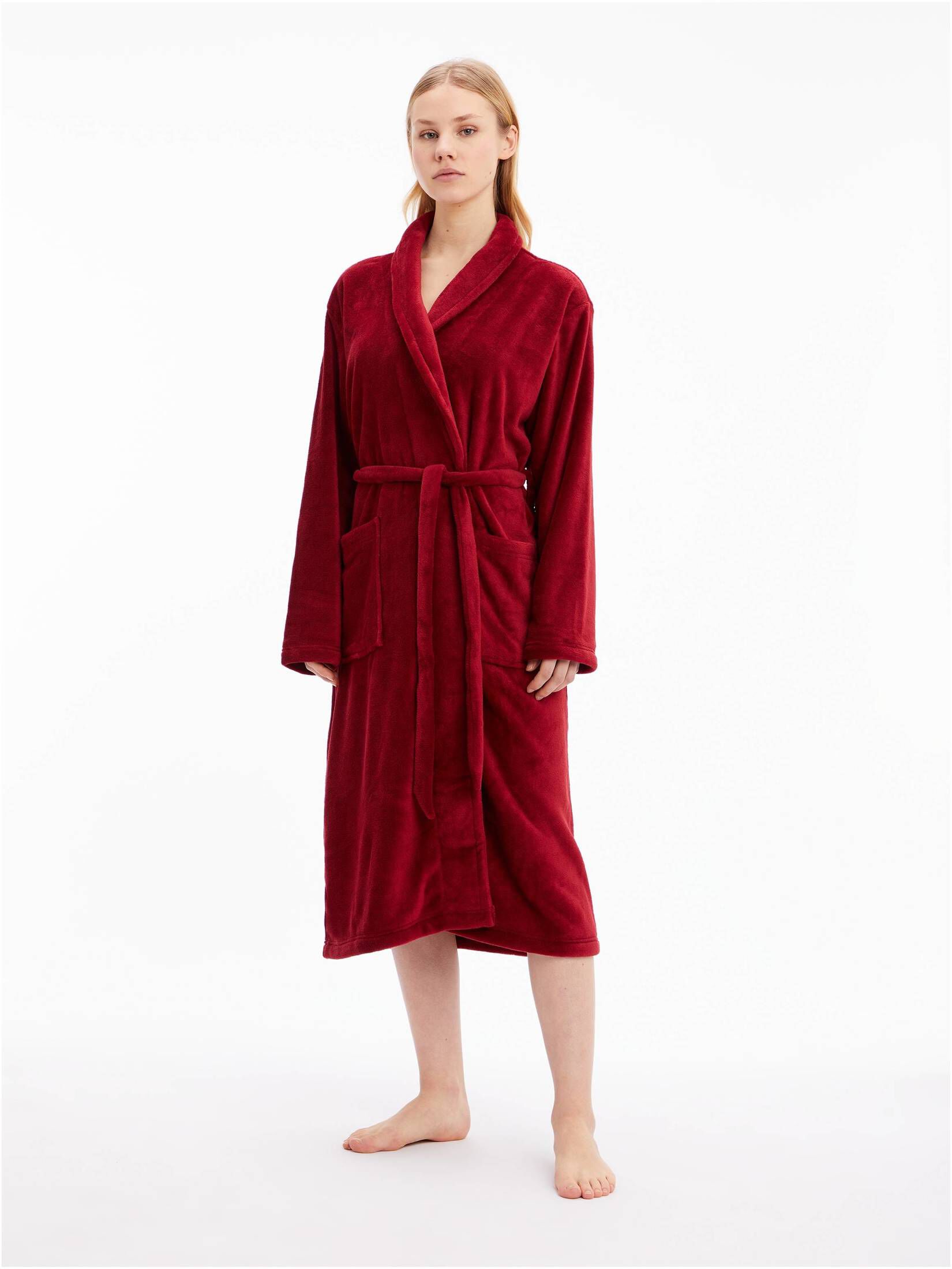 Damen Bademantel Mit Seeotter Design - Knielange Spa Robe Mit Schalkragen