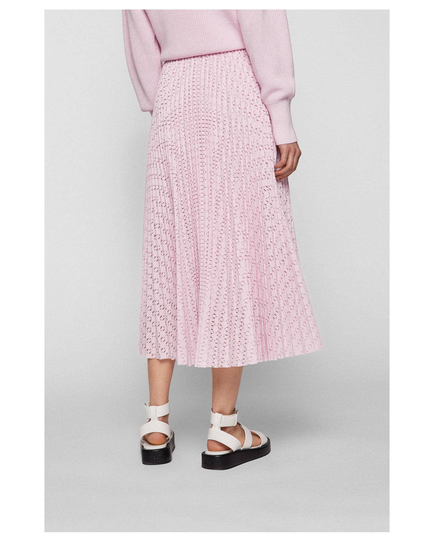 Jupe Femme Boss Veplica - Rose - 100% Polyester - Taille Régulière - Longue - Neuf Avec étiquettes