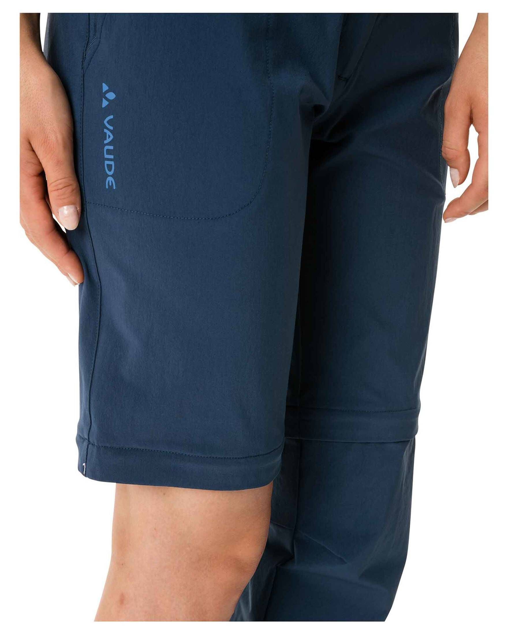 Pantaloni Trekking Donna VAUDE Farley Stretch Capri T-Zip - Comodi, Elastici, Convertibili In Short, Ideali Per Escursioni E Cammino