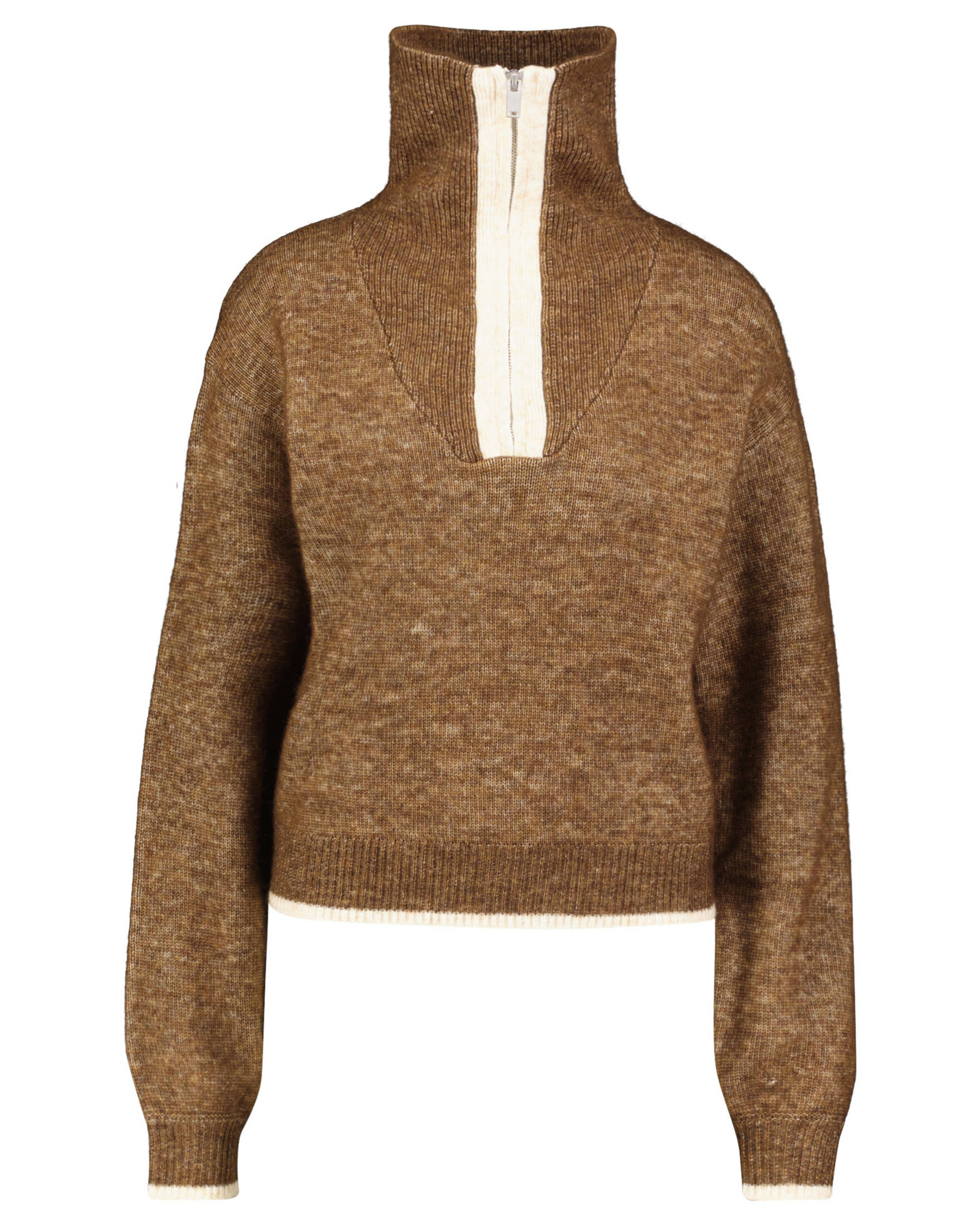 Spannende Brauner Strickpullover Damen Bild