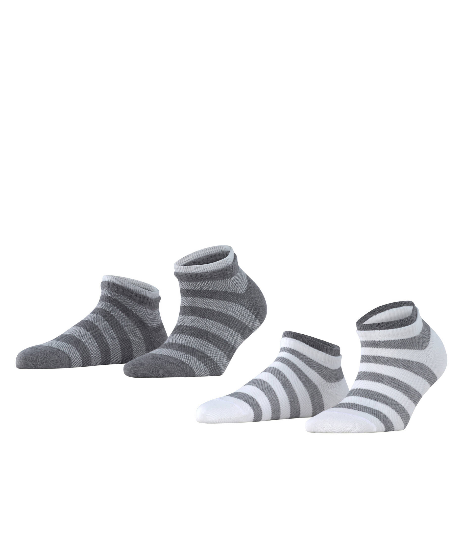ESPRIT Damen Socken 2er-Pack – Gestreift, Aus Bio-Baumwolle, Atmungsaktiv & Bequem (Größe 35-42)
