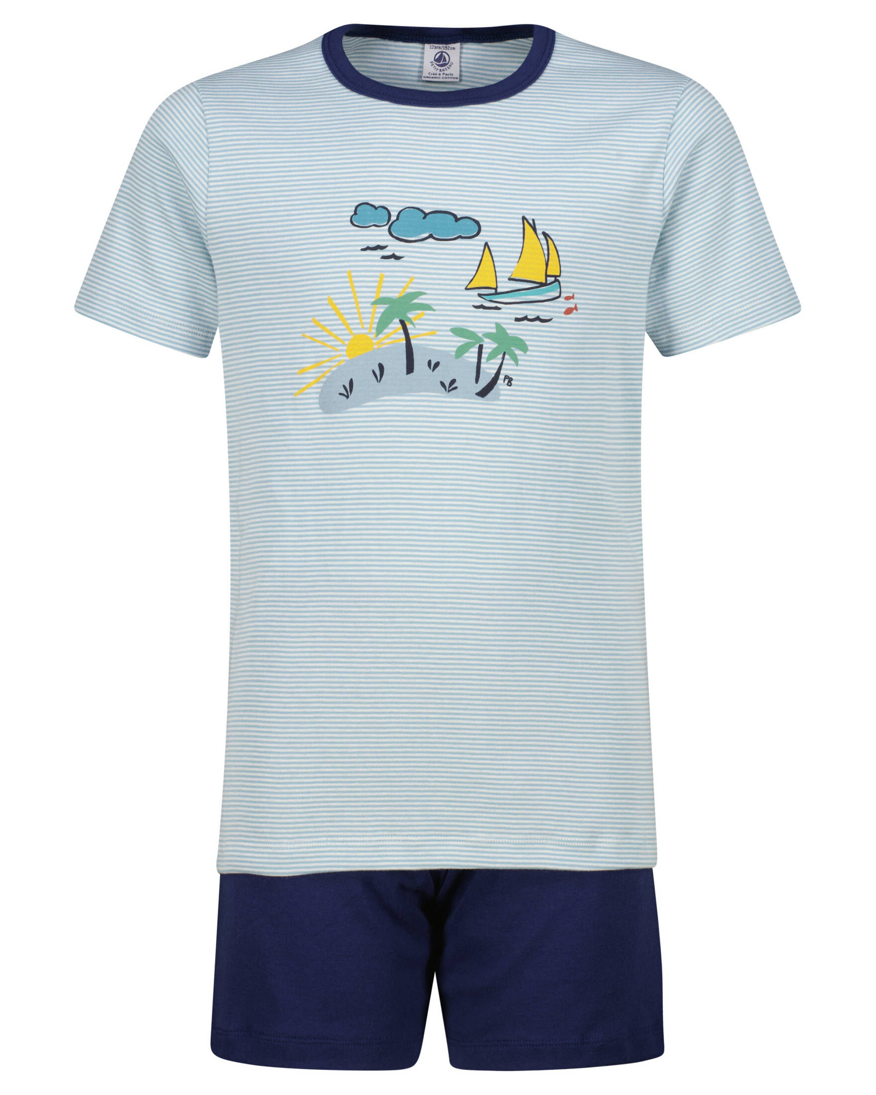 Petit Bateau Jungen Pyjacourt Kurzarm - 100% Baumwolle French Quality