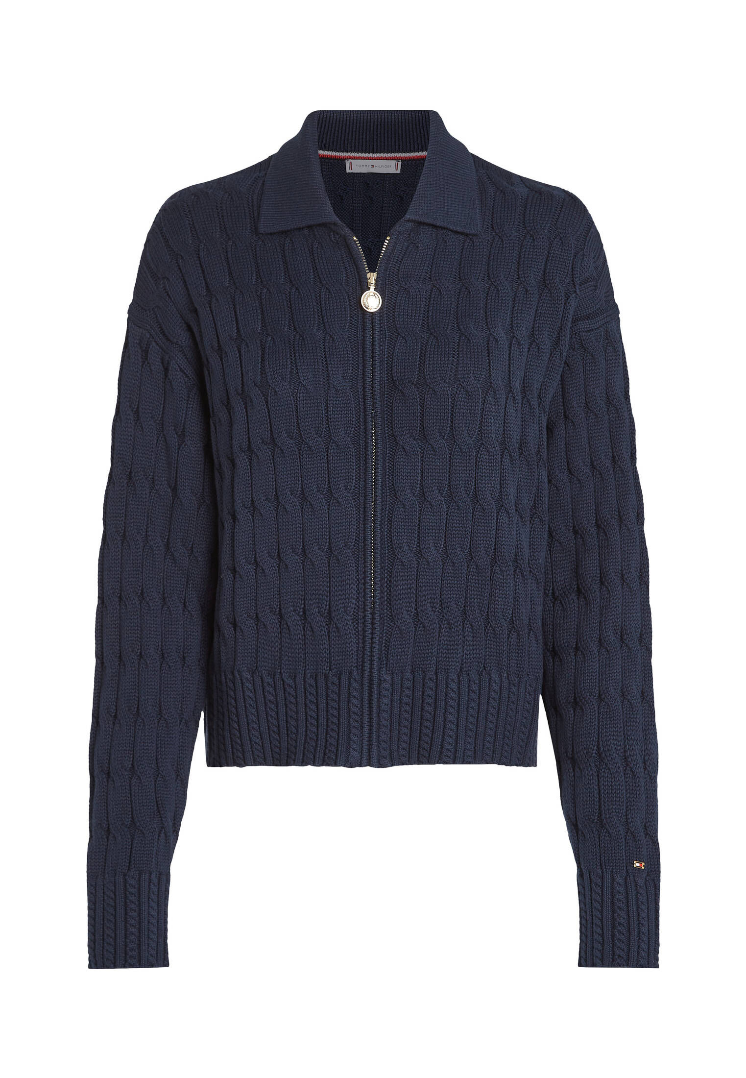 Baumwolle Strickjacke Damen Strickjacke Marine Tommy Hilfiger