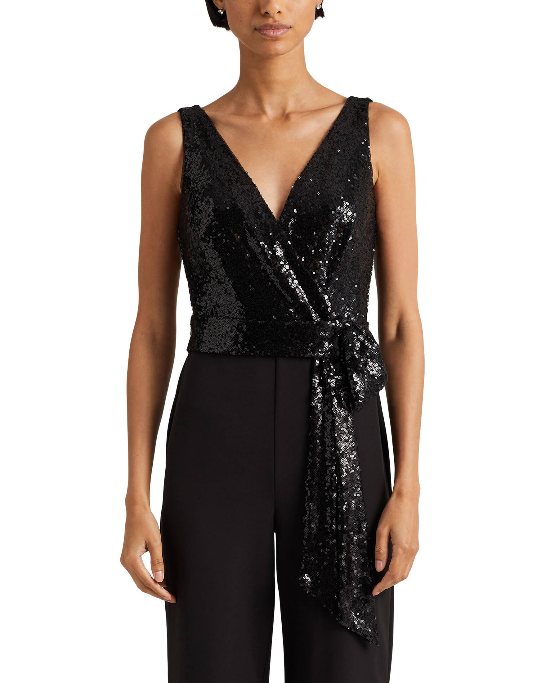 Lauren Ralph Lauren Metallic Crossover Jumpsuit main image 0