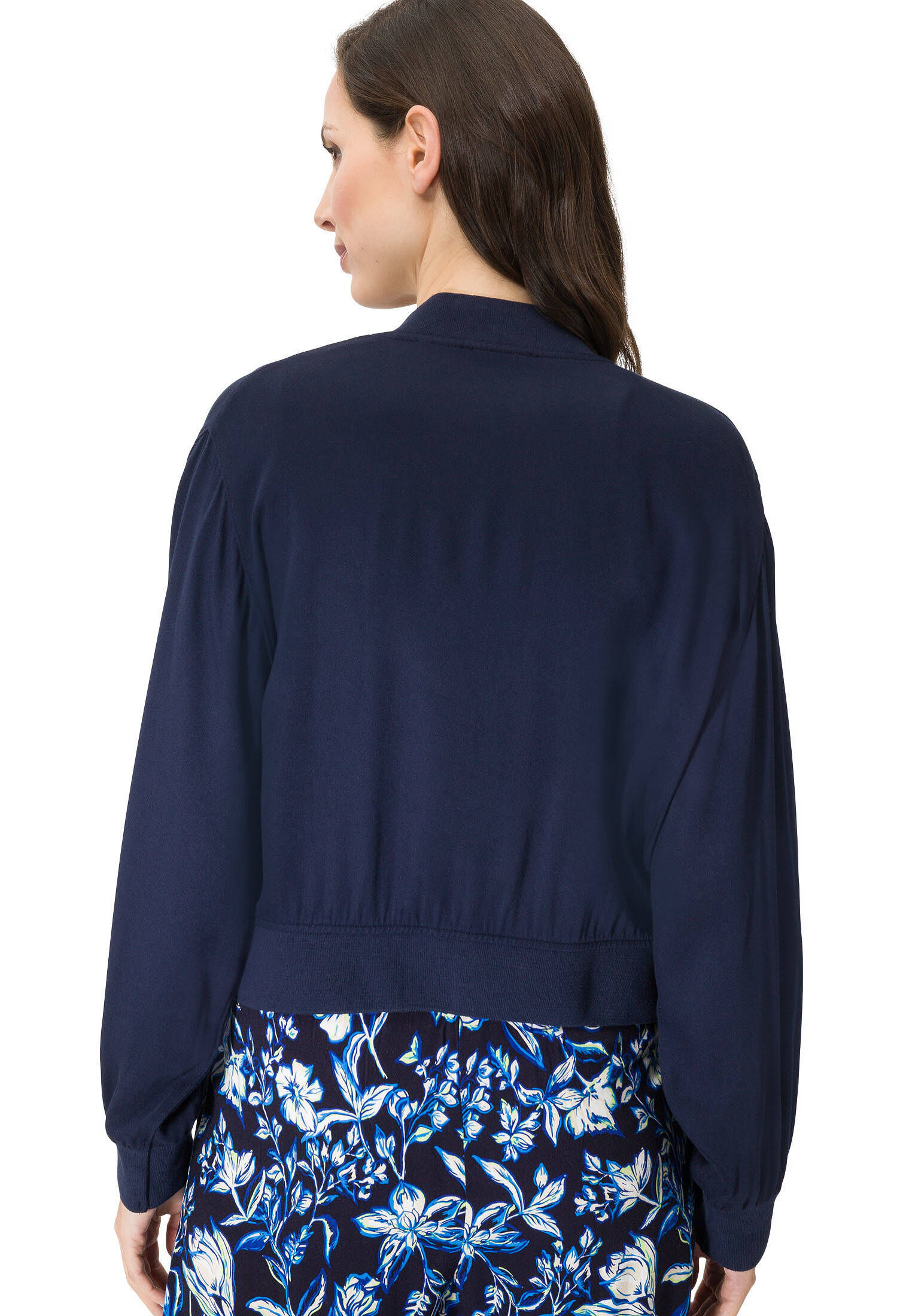 SweatyRocks Mädchen Bomberjacke Mit Blumenmuster - Kurze Baseballjacke