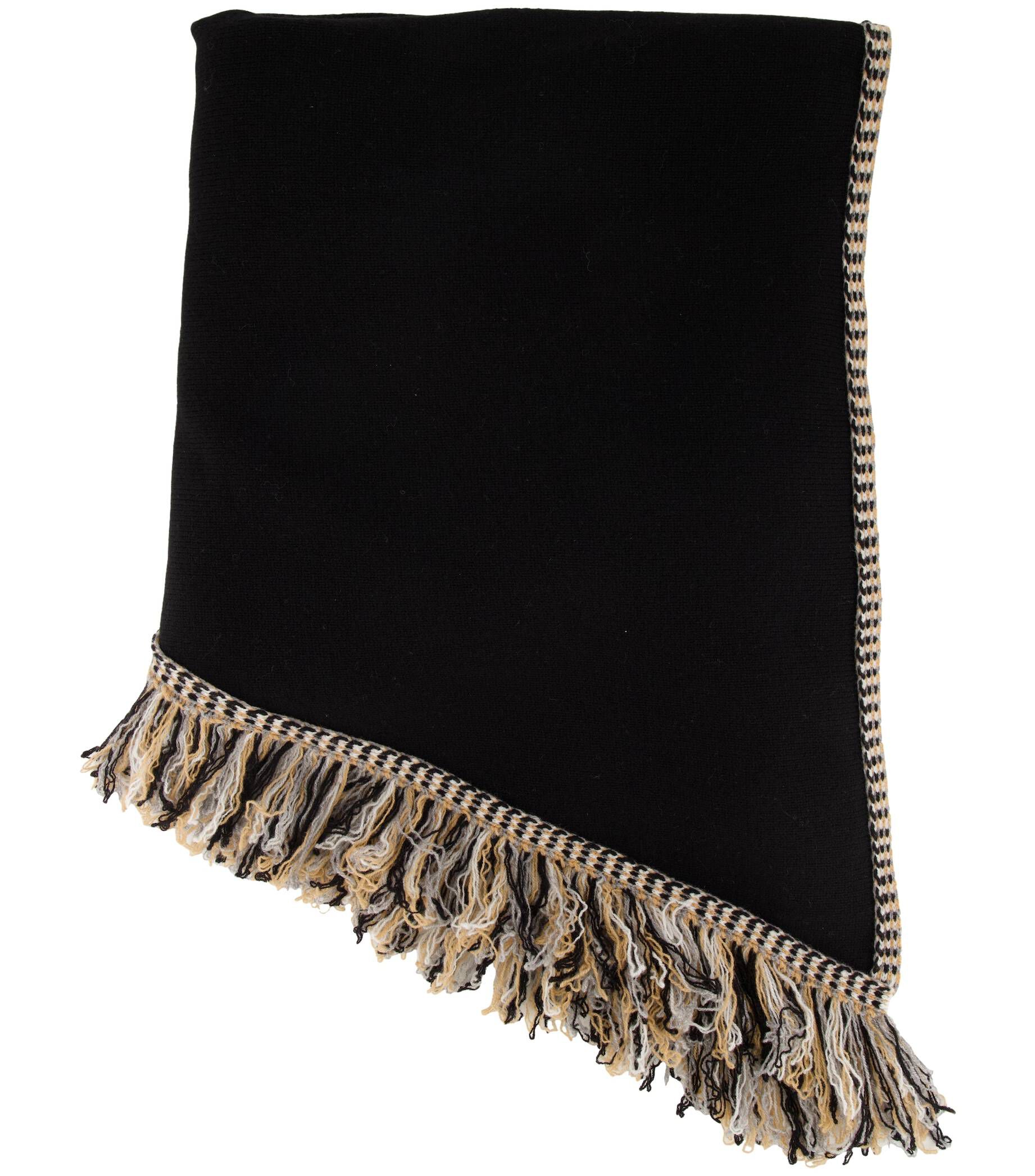 MOSCHINO Woll Poncho Schwarz - Made In Italy Mit Logo