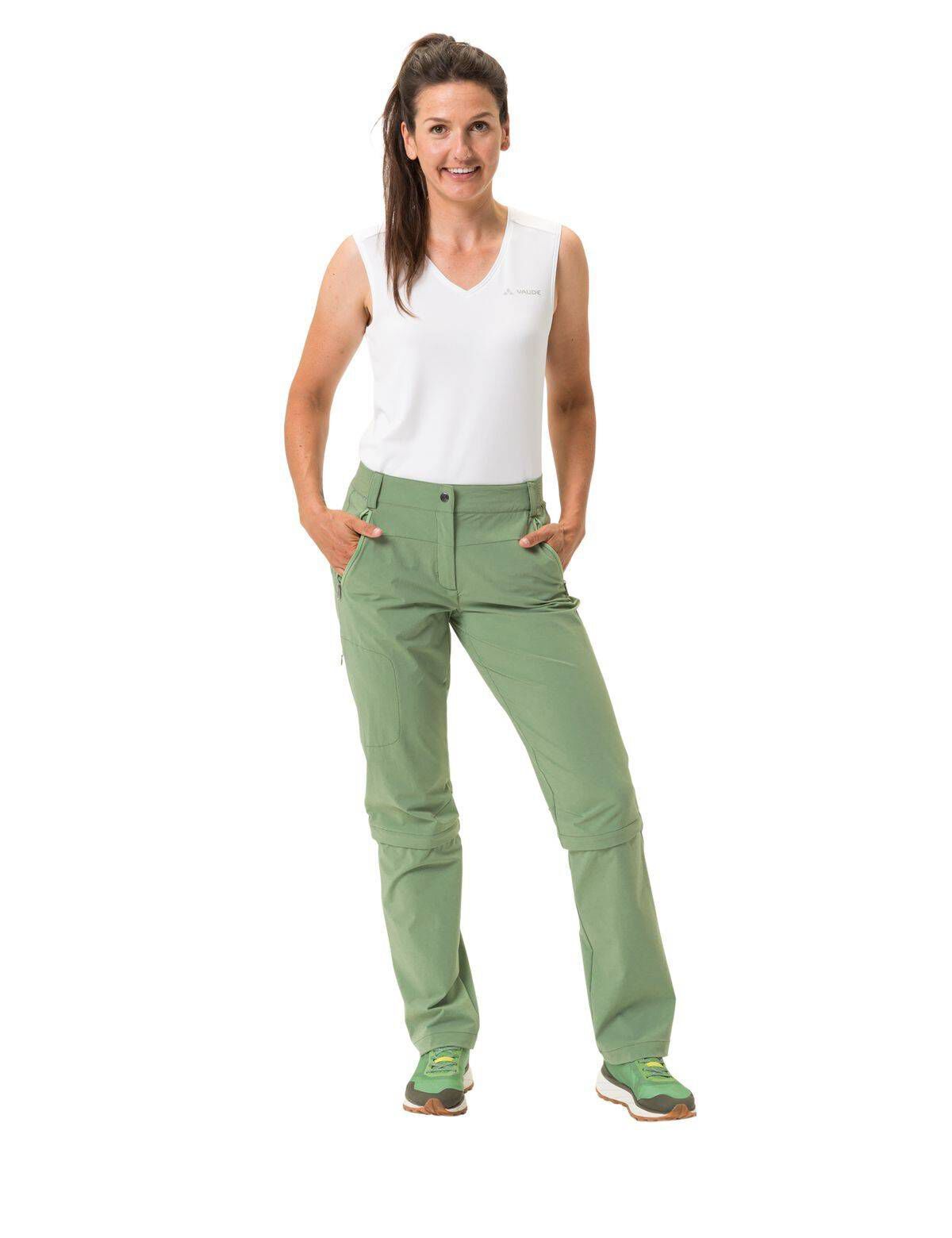 Vaude - Womens Farley Stretch Capri T-Zip Pants III In Blue - 11