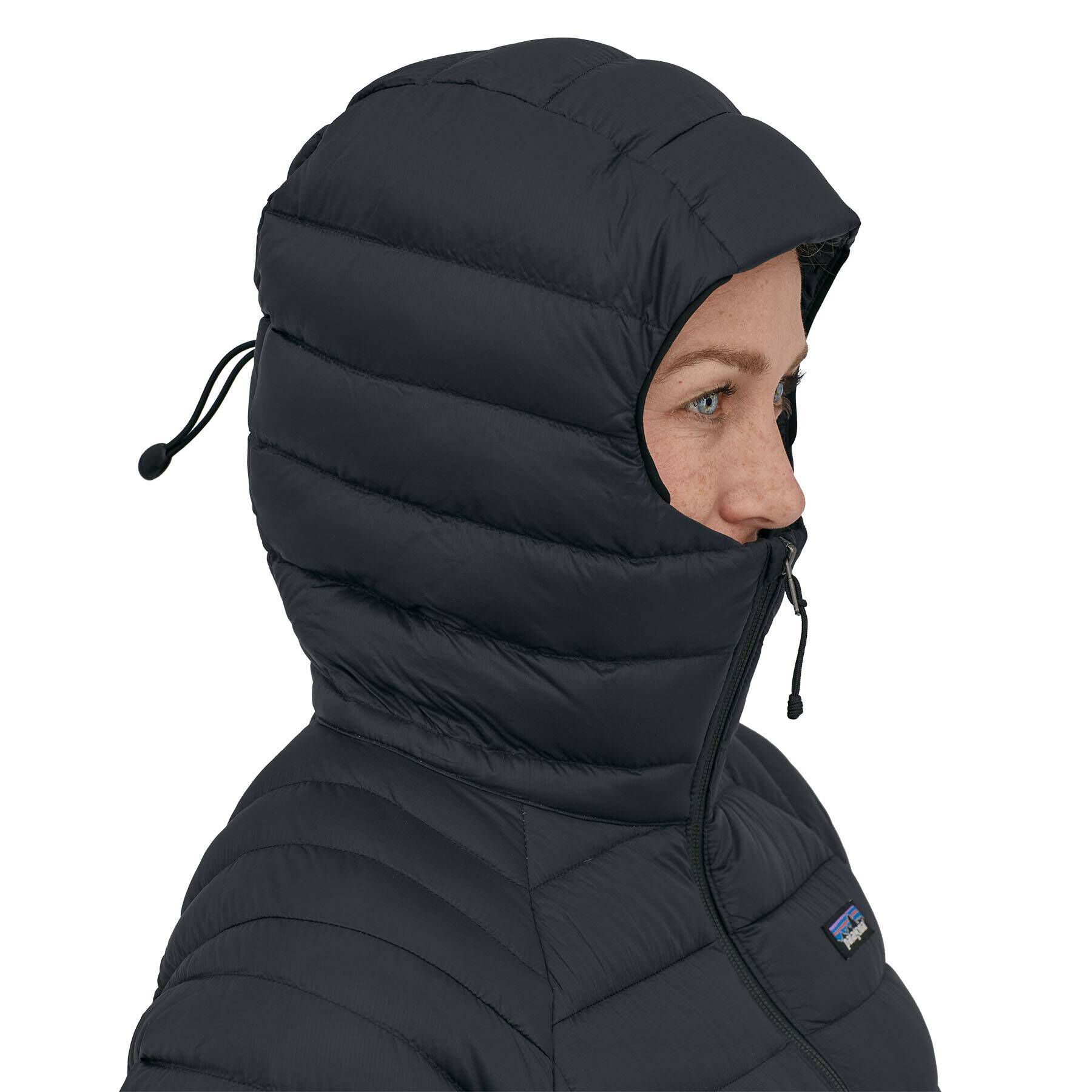 daunenjacke mit kapuze damen schwarz