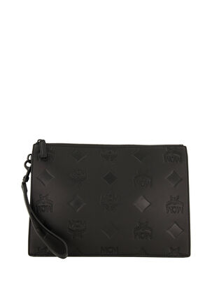 MCM Herren Tasche aus Leder mit Maxi-Monogramm AREN POUCH in